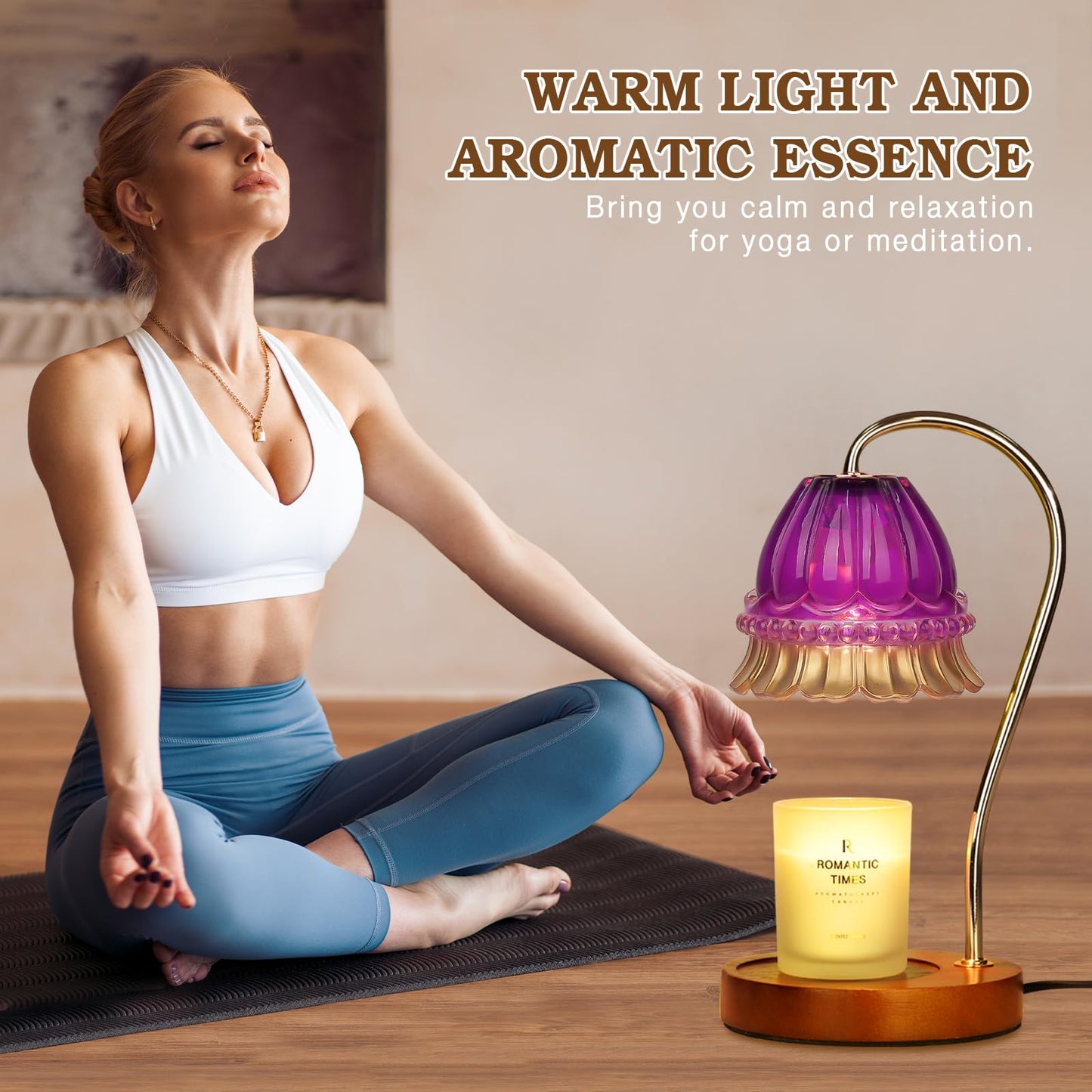 Flower Candle Warmer Lamp with Timer, Dimmable Candle Lamp Warmer, Christmas Birthday Gift for Women Mom, House Warming for New Home Decor, Lotus Wax Melt Warmer for Jar Candles