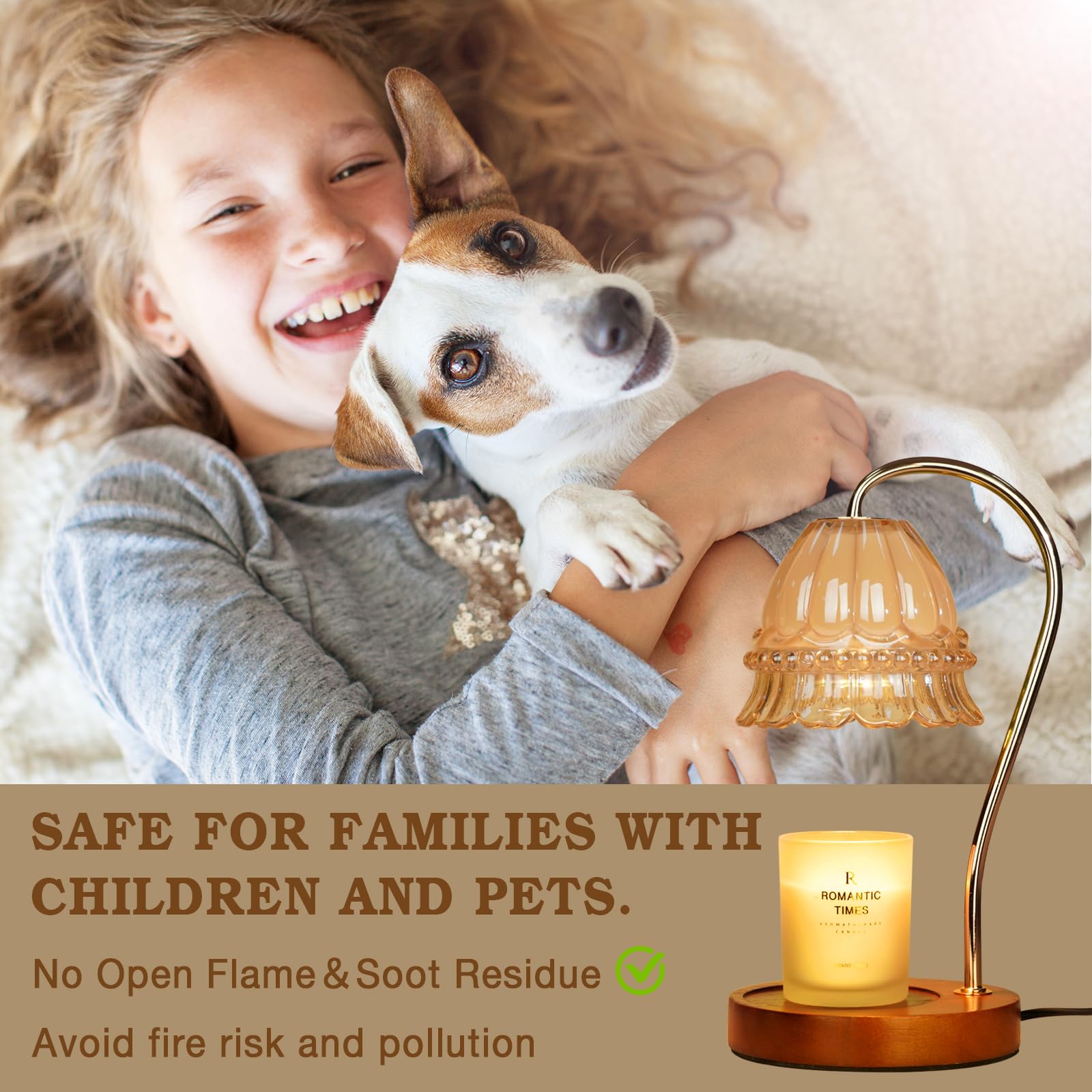 Flower Candle Warmer Lamp with Timer, Dimmable Candle Lamp Warmer, Christmas Birthday Gift for Women Mom, House Warming for New Home Decor, Lotus Wax Melt Warmer for Jar Candles