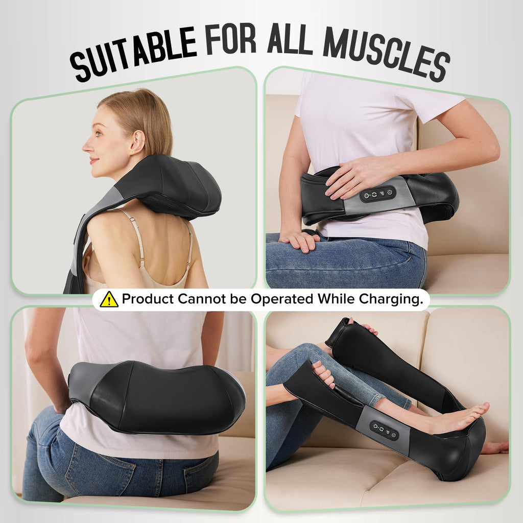 AERLANG Shiatsu Back and Neck Massager, Back Massager Deep Tissue Kneading Neck and Shoulder Massage with Heat, Electric Massage Pillow Fathers Day Gift Ideas from Daughter Son(NOT Cordless)