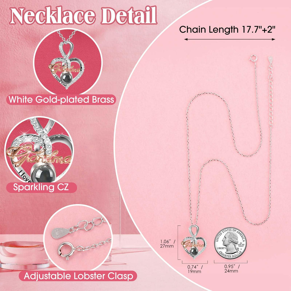 ADDWel Rose Gifts for Women Birthday Christmas - Preserved Real Roses Forever Red Flowers with I Love You in 100 Languages Necklace and Cute Moss Bear for Girlfriend Wife Mom Grandma