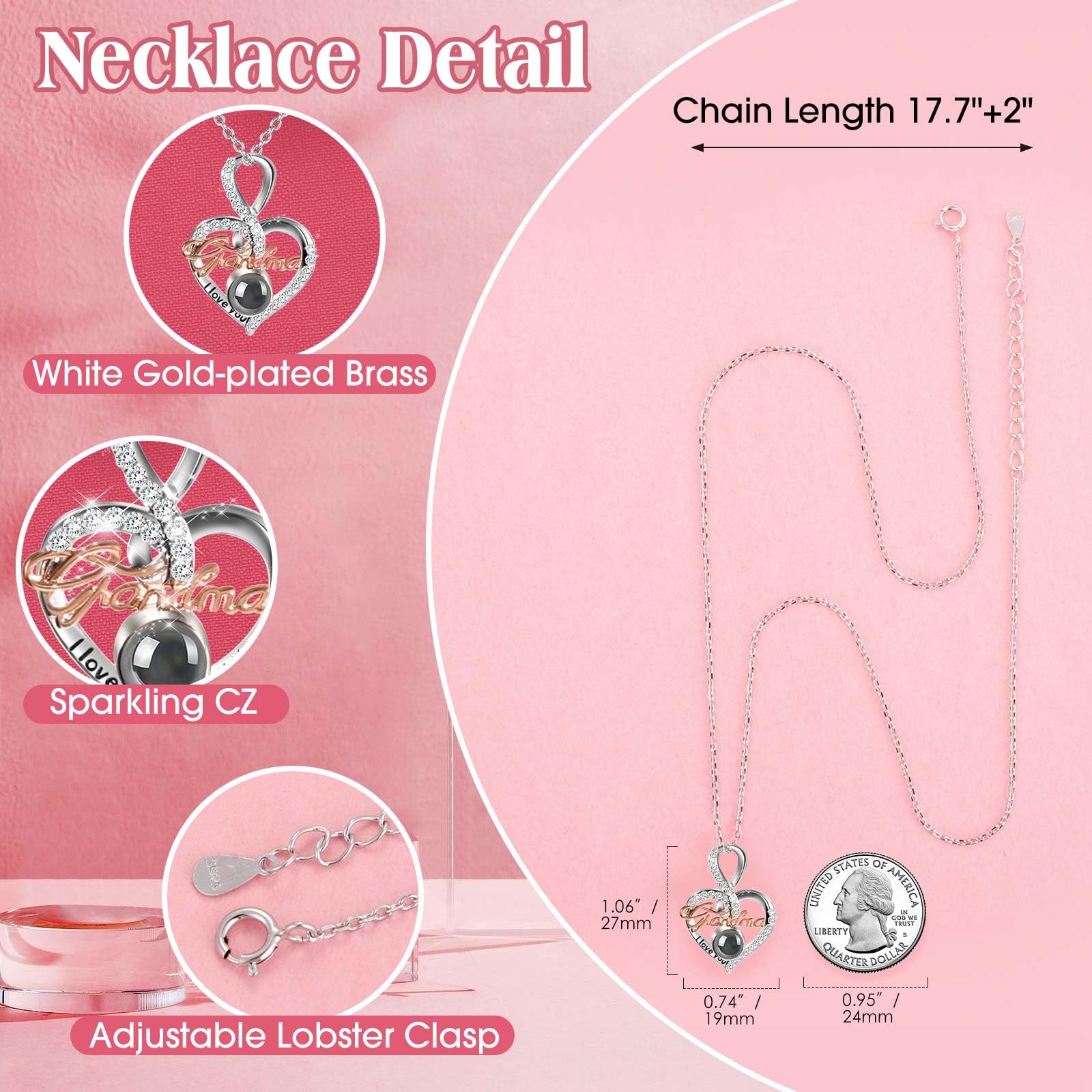 ADDWel Rose Gifts for Women Birthday Christmas - Preserved Real Roses Forever Red Flowers with I Love You in 100 Languages Necklace and Cute Moss Bear for Girlfriend Wife Mom Grandma