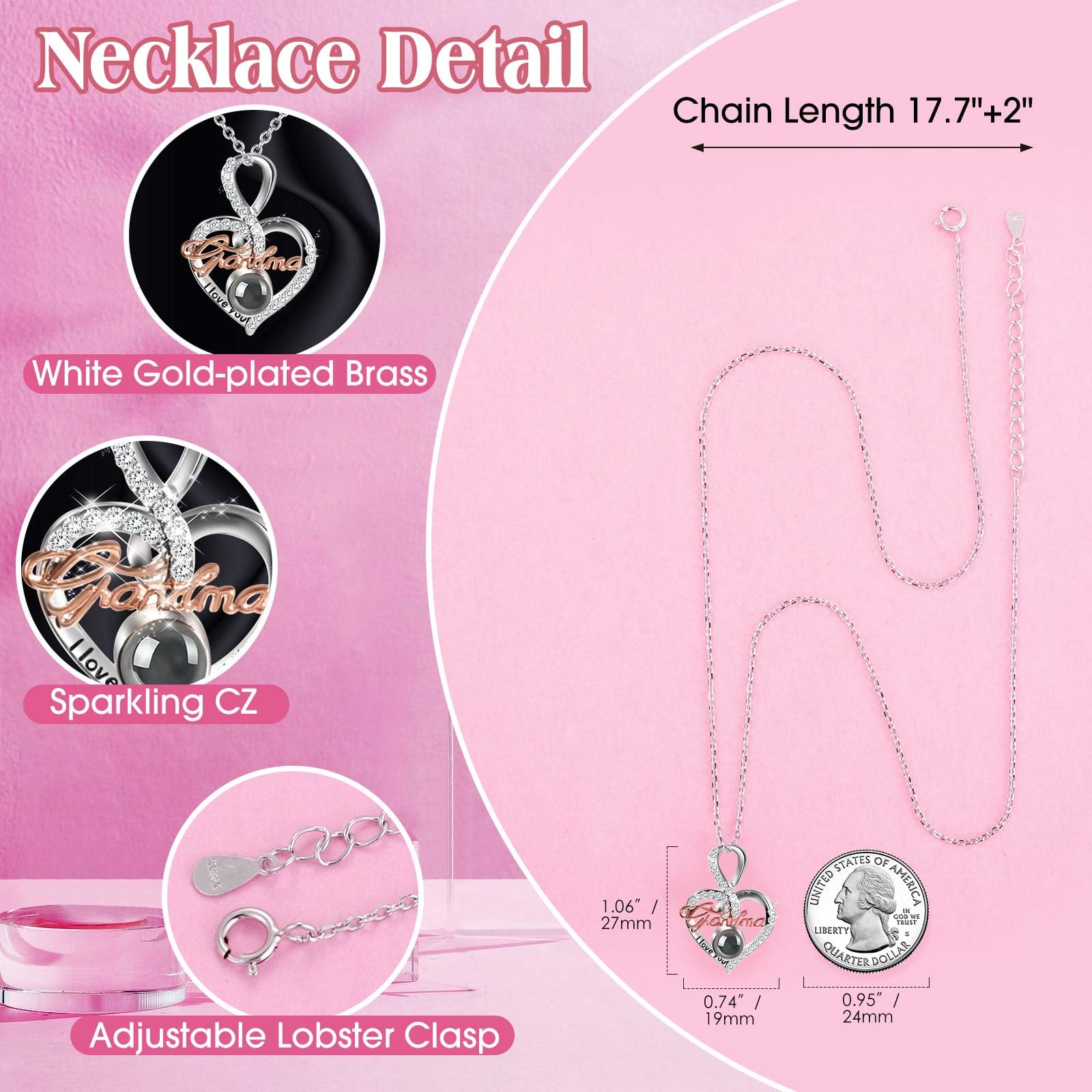 ADDWel Rose Gifts for Women Birthday Christmas - Preserved Real Roses Forever Red Flowers with I Love You in 100 Languages Necklace and Cute Moss Bear for Girlfriend Wife Mom Grandma