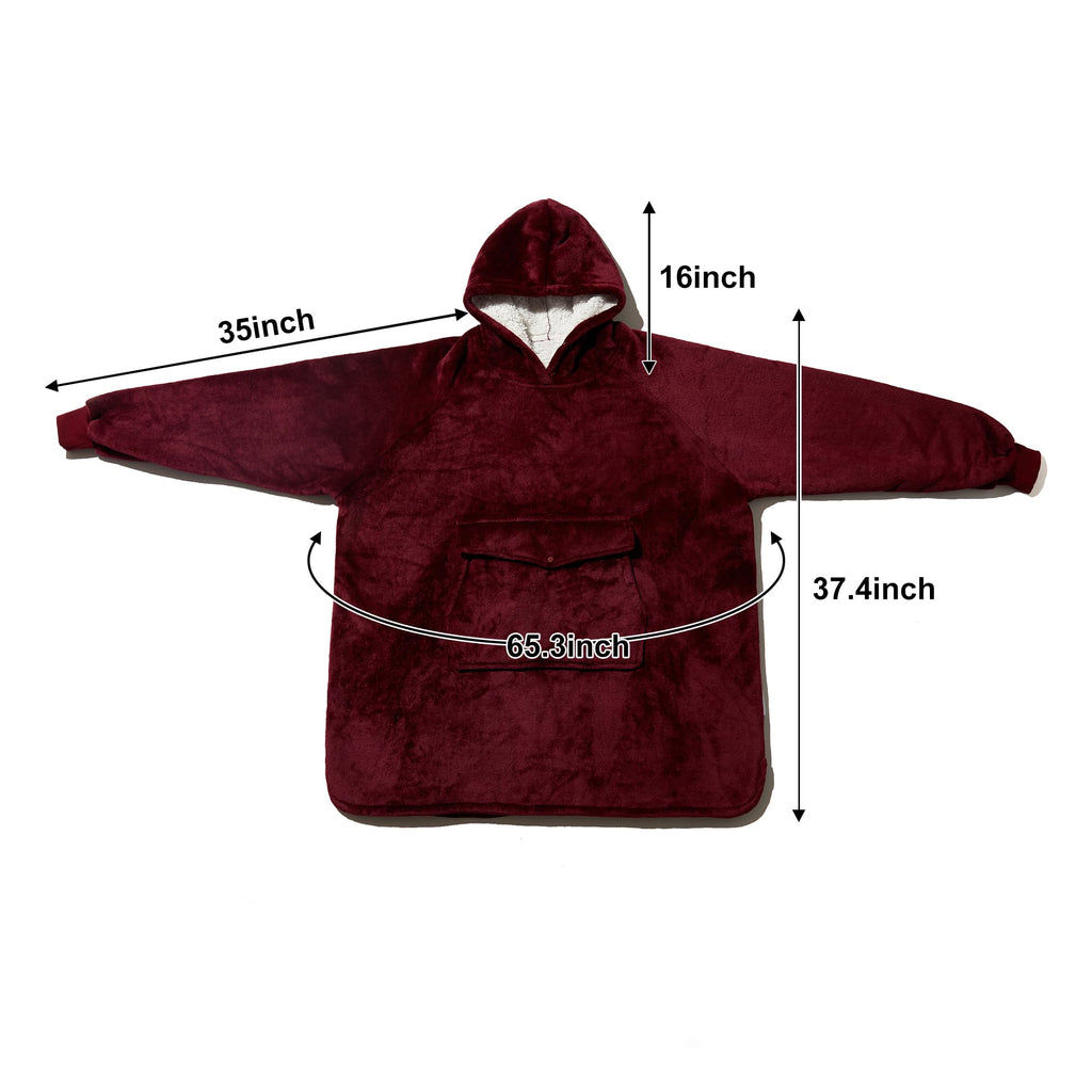 Krifey Wearable Blanket Hoodie, Oversized Sherpa Fleece Sweatshirt with Giant Pocket, Birthday Gifts for Women, Warm Christmas Gift for Mom, Wife, or Girlfriend