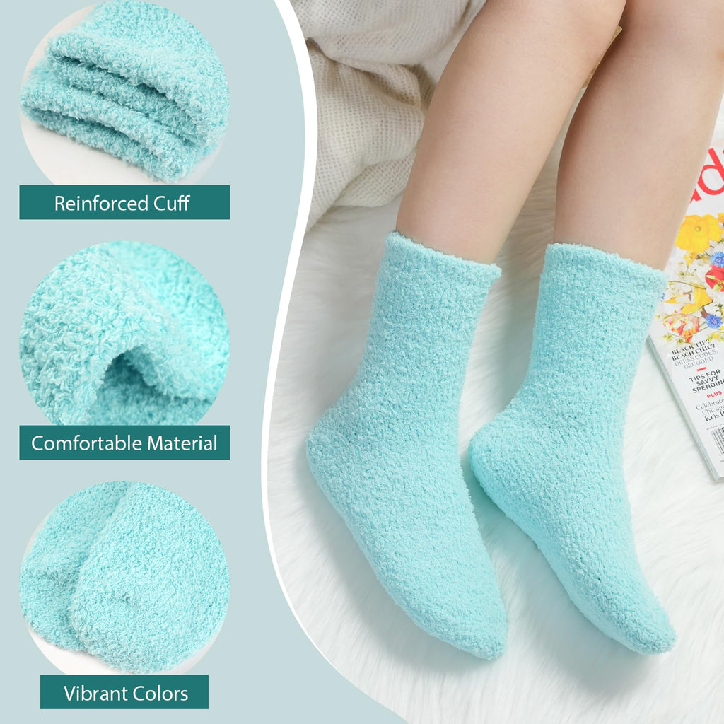 Fuzzy Socks for Women Gifts, Fluffy Cozy Plush Soft Slipper Socks for Fall Winter Christmas Warm Sleeping Home 5/6 Pairs