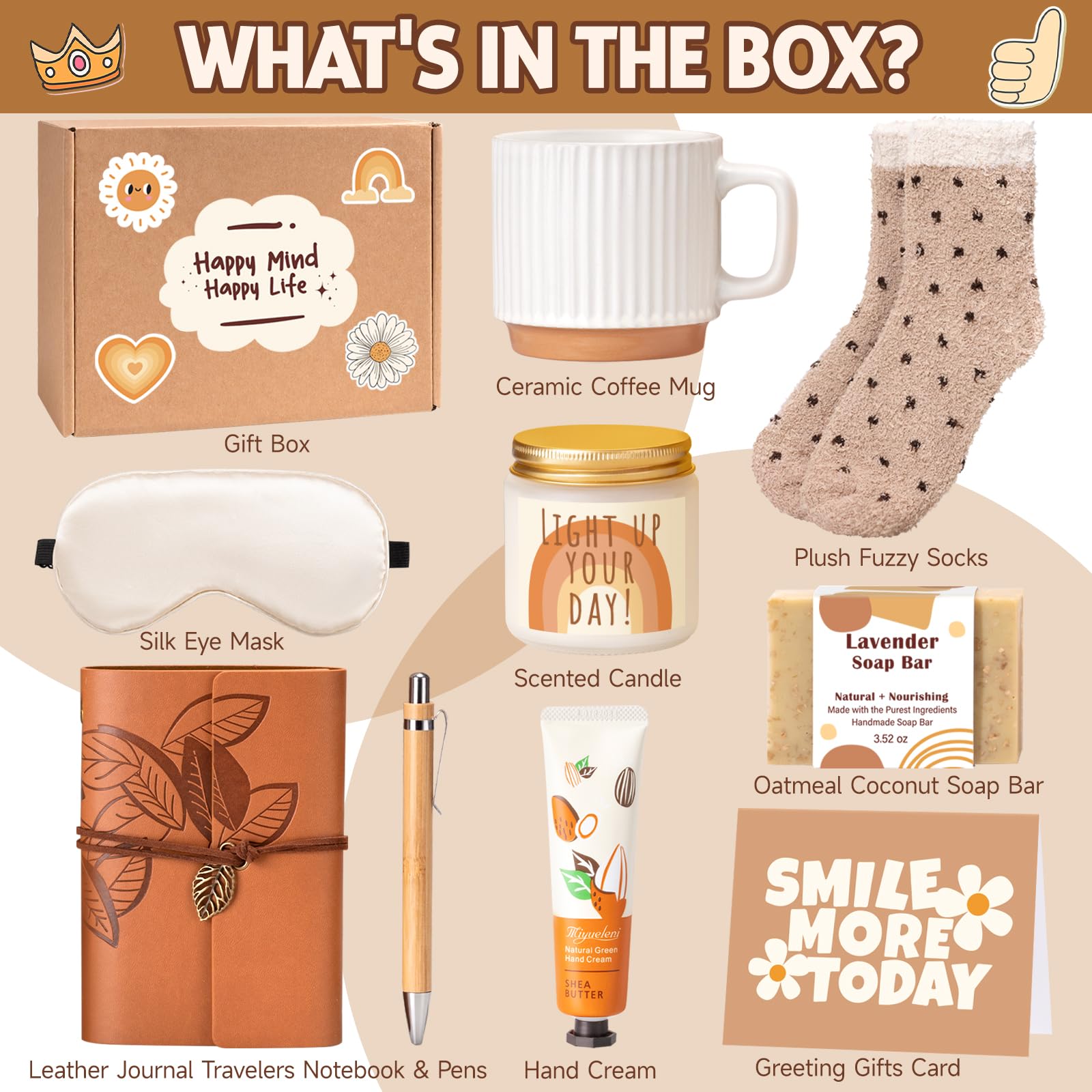 Gift Baskets for Women, 9pcs Unique Happy Birthday Gifts for Women, Best Mothers Day Christmas Gifts Get Well Soon Basket Appreciation Ideas Box w/Tumbler Her Mom Sister Friend Friendship Teacher