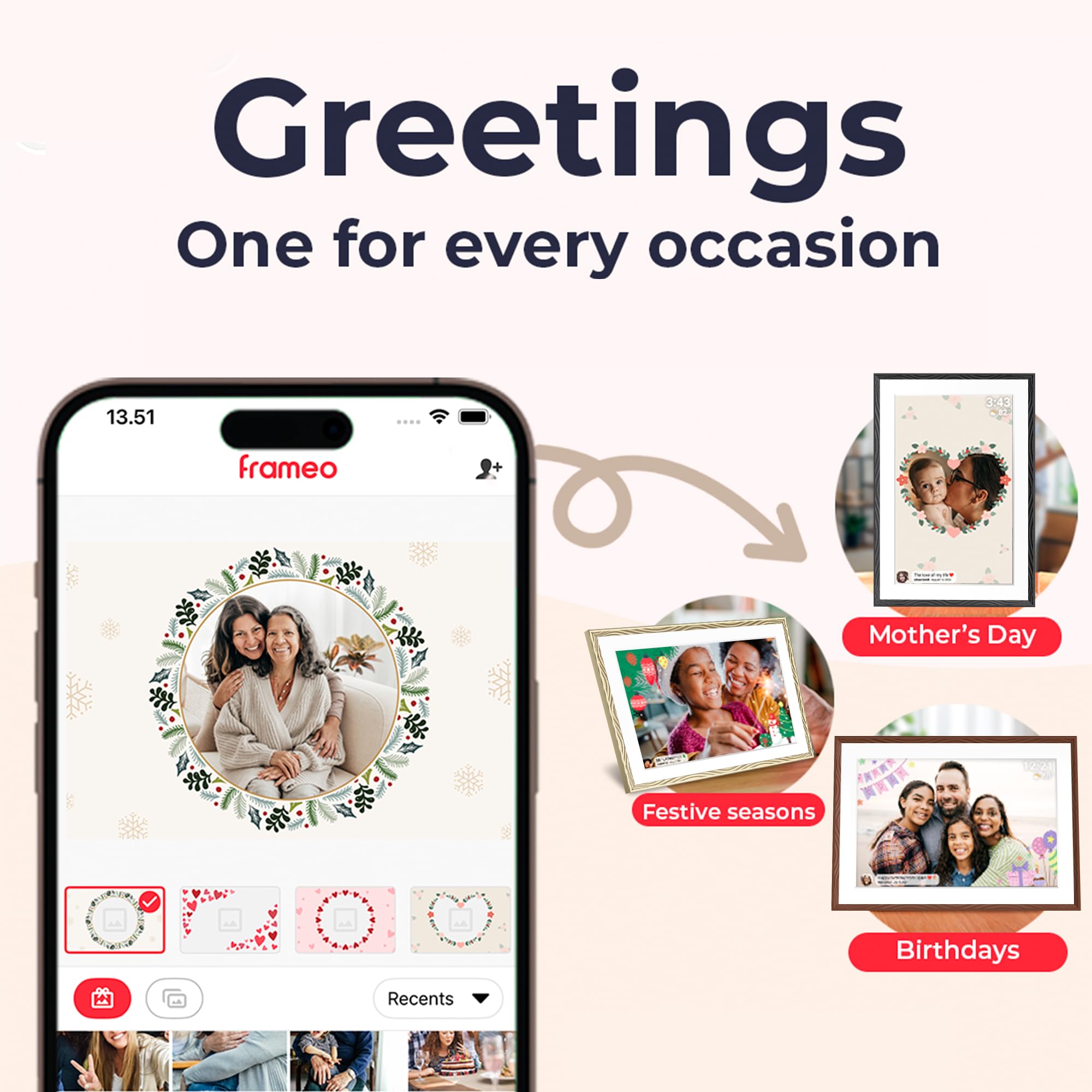 Digital Picture Frame, 10.1'' Frameo Digital Frame Wifi, 32GB Memory, 1280*800 HD Touch Screen Digital Photo Frame, Wall Mountable, Auto-Rotate, Share Instantly, Wedding, Birthday Gifts for Women, Mom