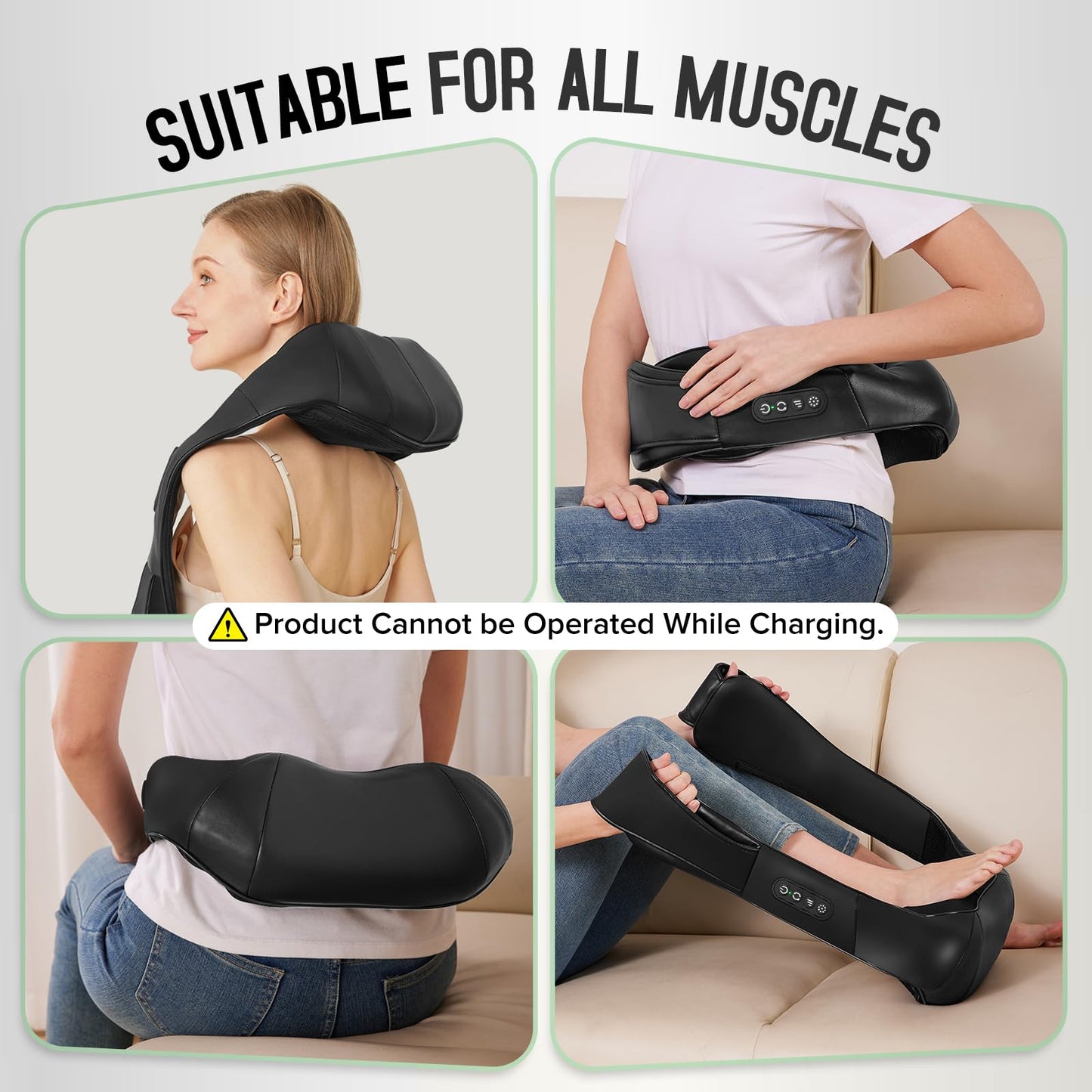 AERLANG Shiatsu Back and Neck Massager, Back Massager Deep Tissue Kneading Neck and Shoulder Massage with Heat, Electric Massage Pillow Fathers Day Gift Ideas from Daughter Son(NOT Cordless)