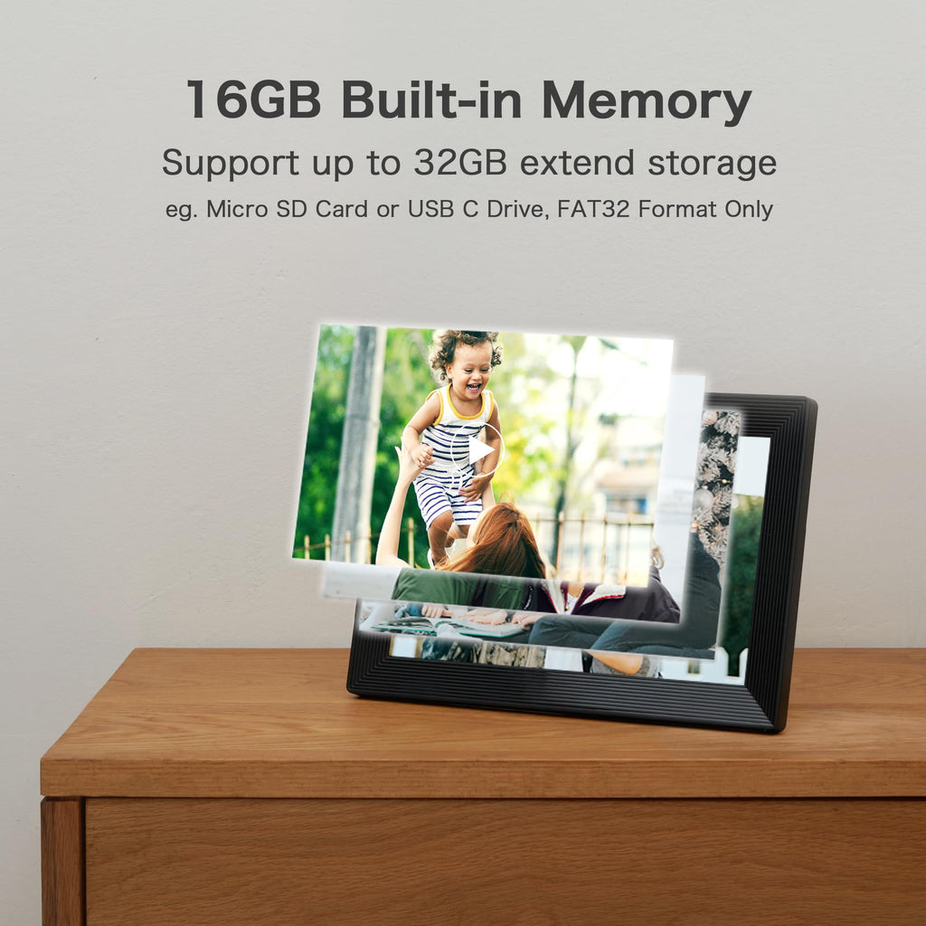 Digital Picture Frame, 10.1'' Frameo Digital Frame Wifi, 32GB Memory, 1280*800 HD Touch Screen Digital Photo Frame, Wall Mountable, Auto-Rotate, Share Instantly, Wedding, Birthday Gifts for Women, Mom