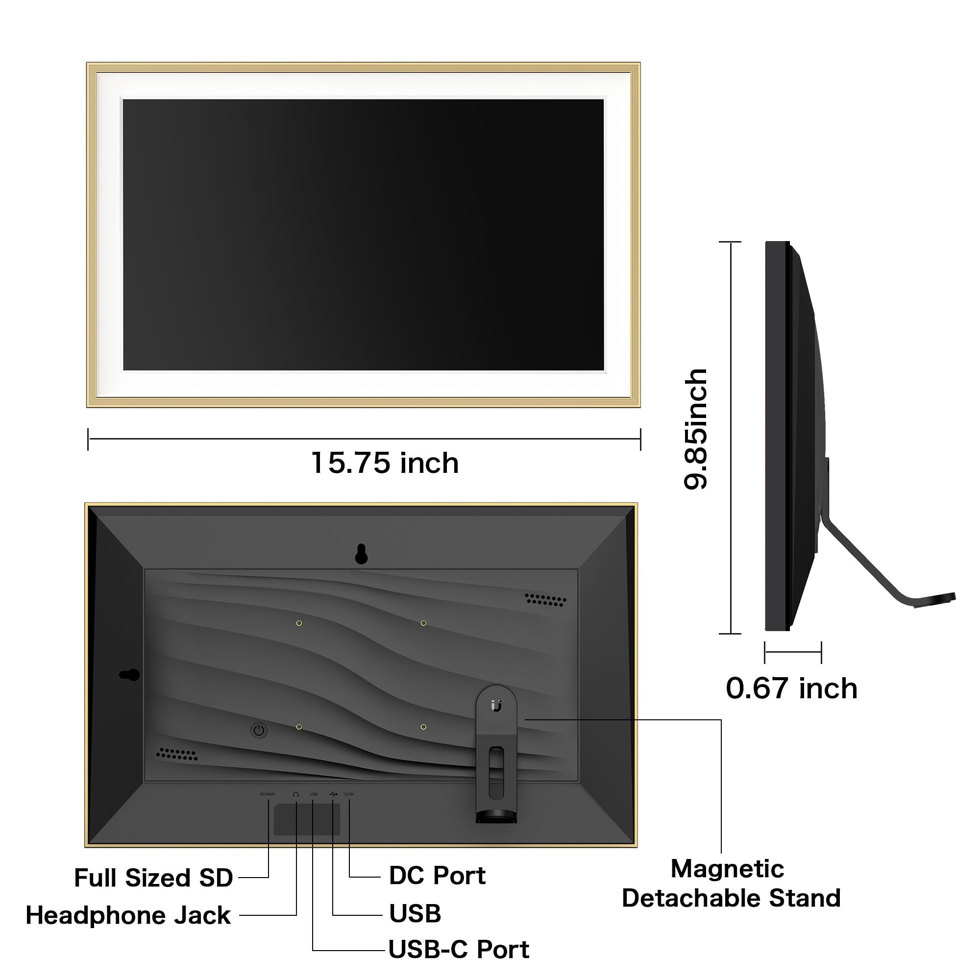 Digital Picture Frame, 10.1'' Frameo Digital Frame Wifi, 32GB Memory, 1280*800 HD Touch Screen Digital Photo Frame, Wall Mountable, Auto-Rotate, Share Instantly, Wedding, Birthday Gifts for Women, Mom