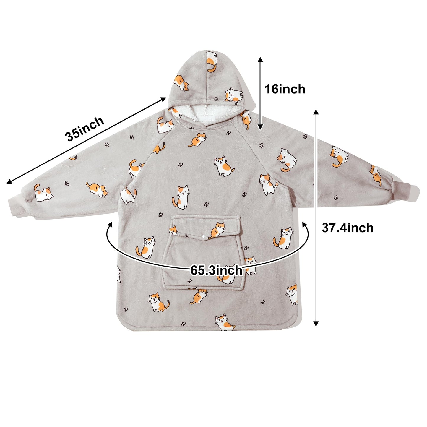 Krifey Wearable Blanket Hoodie, Oversized Sherpa Fleece Sweatshirt with Giant Pocket, Birthday Gifts for Women, Warm Christmas Gift for Mom, Wife, or Girlfriend