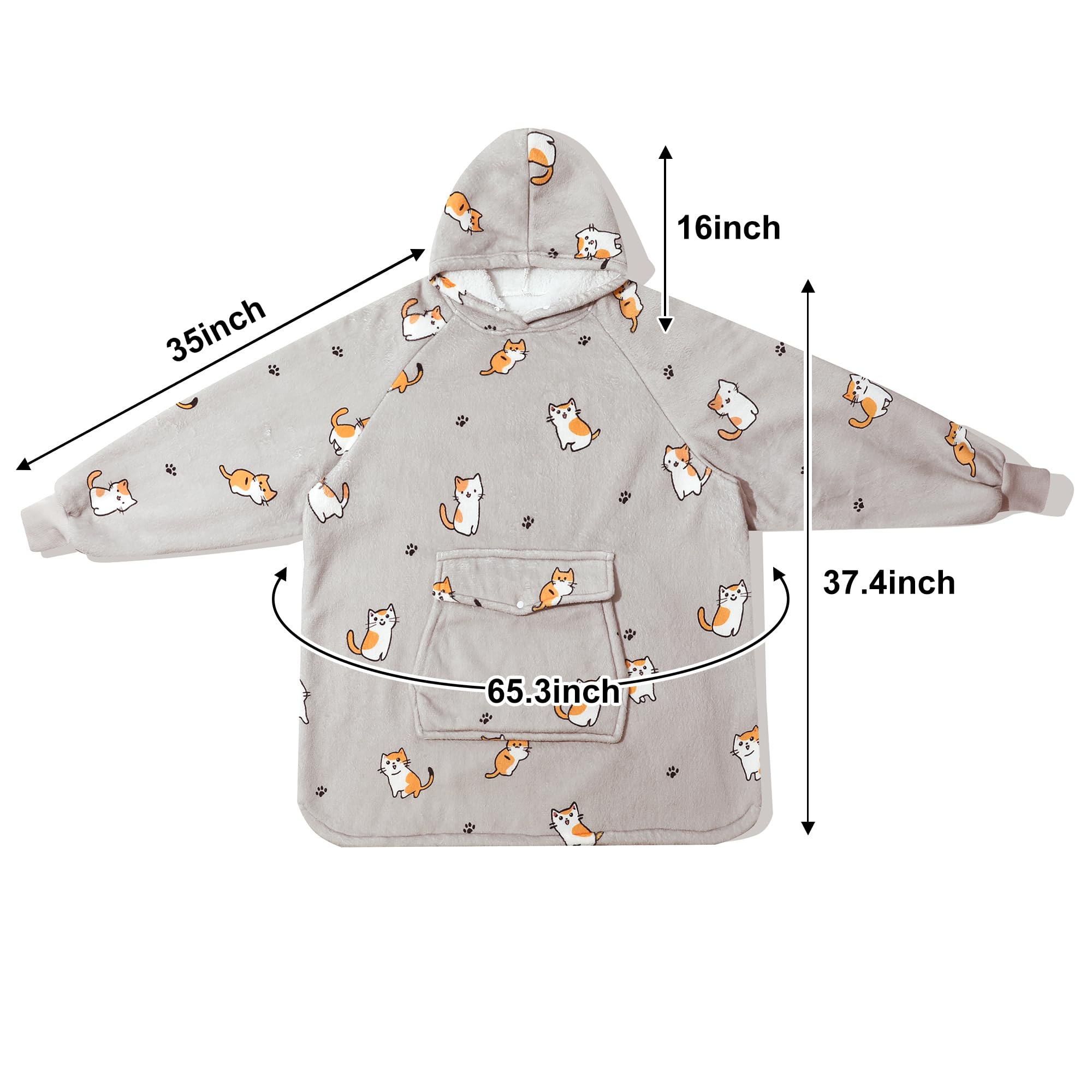 Krifey Wearable Blanket Hoodie, Oversized Sherpa Fleece Sweatshirt with Giant Pocket, Birthday Gifts for Women, Warm Christmas Gift for Mom, Wife, or Girlfriend