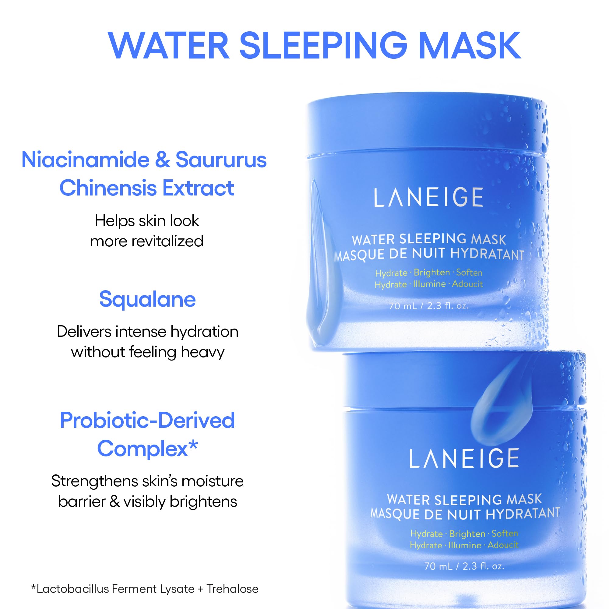 LANEIGE Water Bank Blue Hyaluronic Cream Moisturizer: Hydrating Korean Face Cream with Squalane & Ceramide for Skin Barrier Support, Dermatologist-Tested