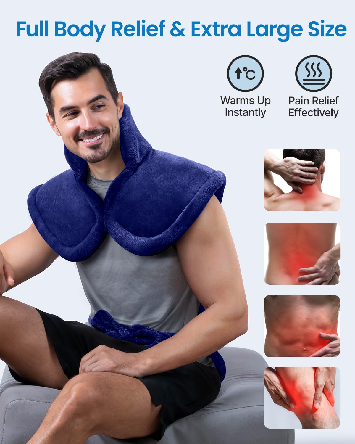 RENPHO Electric Heating Pad for Back, Birthday Christmas Gifts for Women Men Mom Dad Elderly, FSA Eligible Items Only List, Large Heat Pad for Neck Shoulders, 24"x33", ETL Certified, Gray
