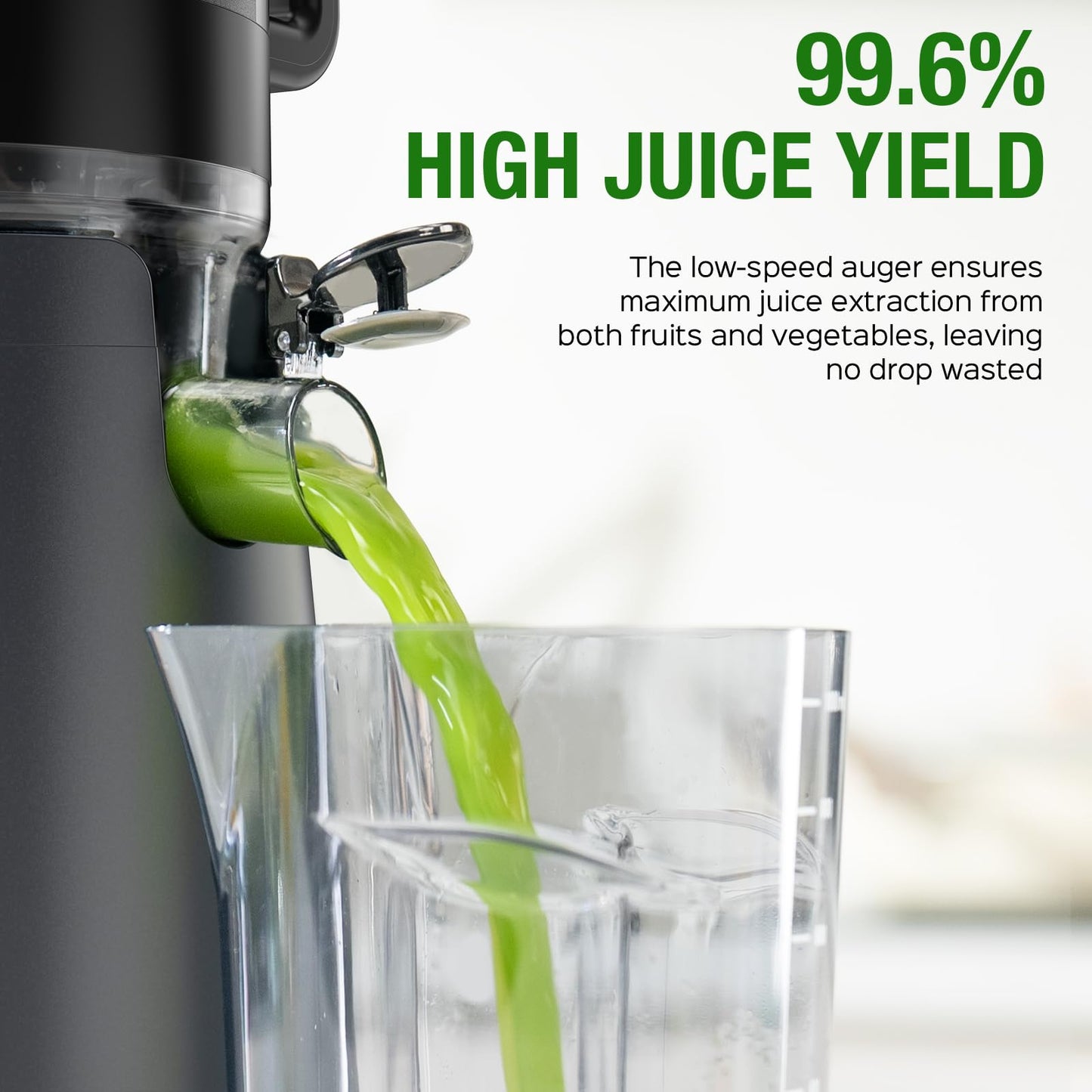 Juicer Machines, TUUMIIST Cold Press Juicer with 5.3" Extra Large Feed Chute Fit Whole Fruits & Vegetables Easy to Clean, High Juice Yield, BPA Free (Black)