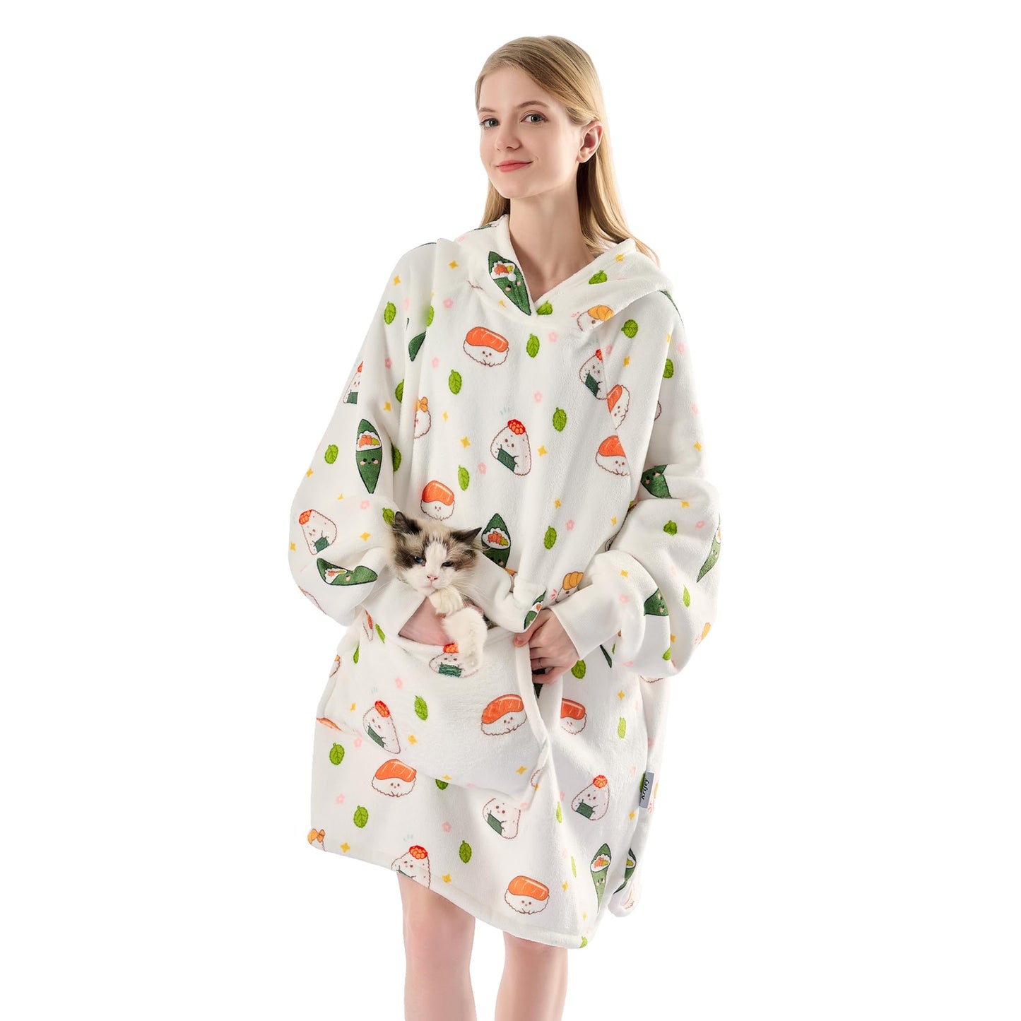 Krifey Wearable Blanket Hoodie, Oversized Sherpa Fleece Sweatshirt with Giant Pocket, Birthday Gifts for Women, Warm Christmas Gift for Mom, Wife, or Girlfriend