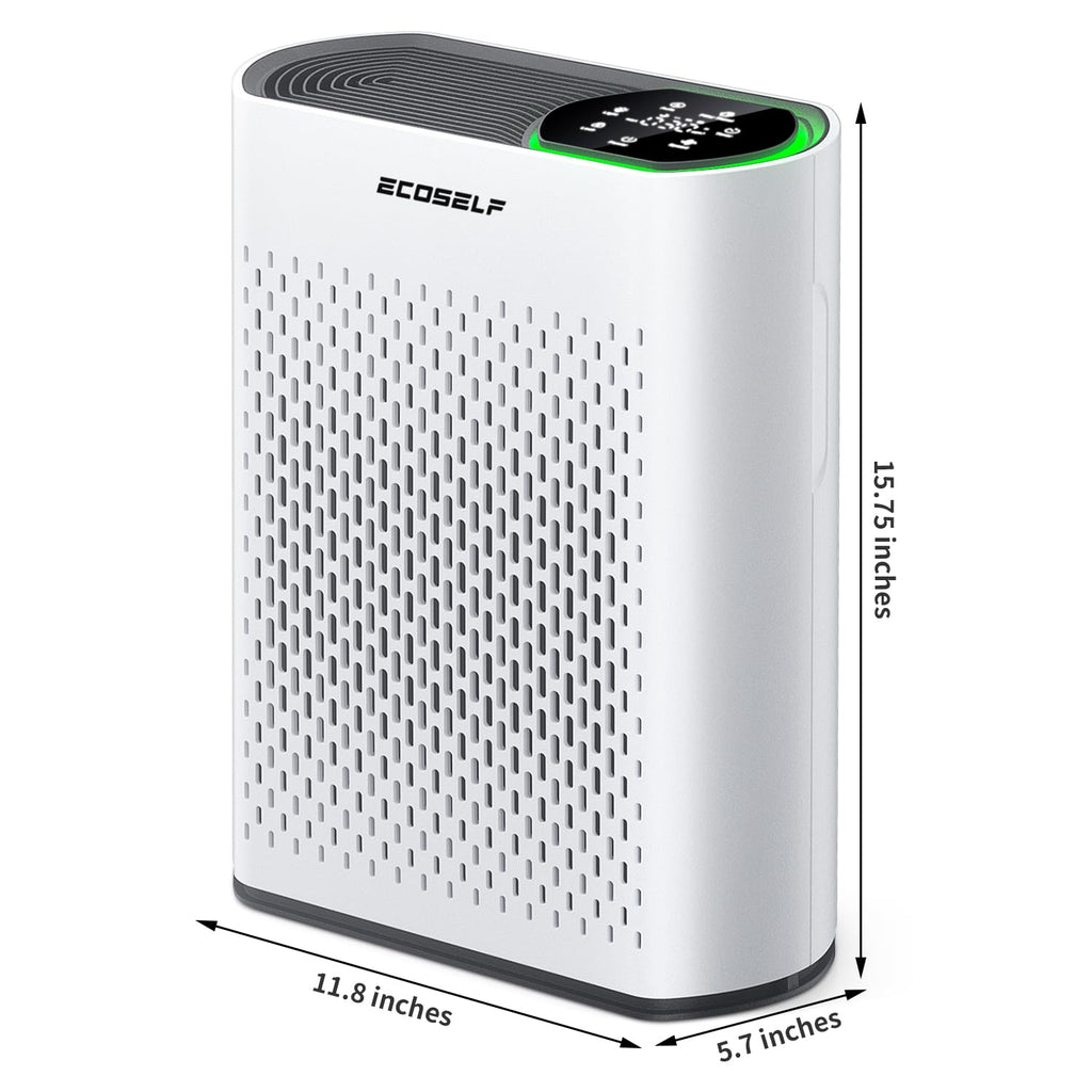 Air Purifiers for Home Large Room Up to 2400 Ft², Powerful HEPA Air Purifier with PM 2.5 Air Quality Display 20dB Sleep Mode, Air Purifiers for Bedroom Office Living Room HAP602 White