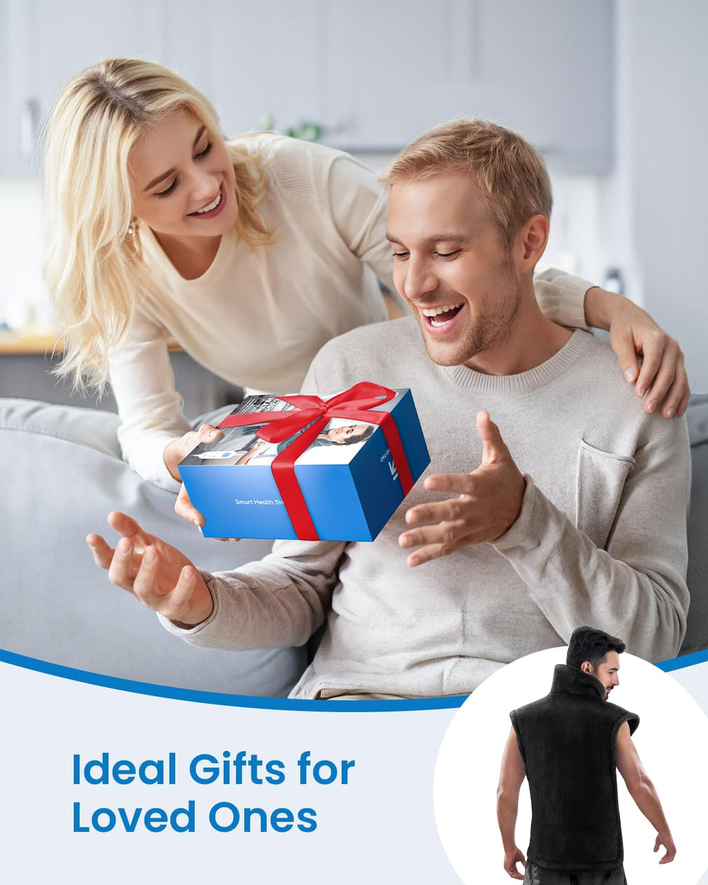 RENPHO Electric Heating Pad for Back, Birthday Christmas Gifts for Women Men Mom Dad Elderly, FSA Eligible Items Only List, Large Heat Pad for Neck Shoulders, 24"x33", ETL Certified, Gray