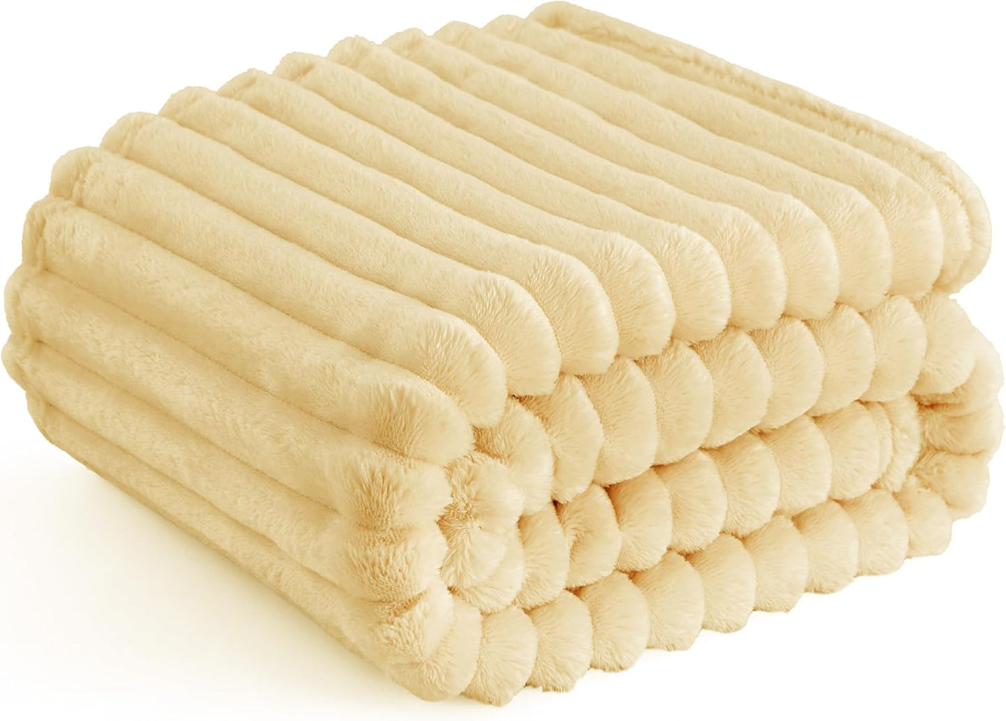 Bedsure GentleSoft White Throw Blanket for Couch - Cozy Blanket for Women, Cute Fleece Throw for Girls, Christmas Birthday Gifts for Women Men Teen, Room Home Boho Fall Decor, Off White, 50x60 Inches