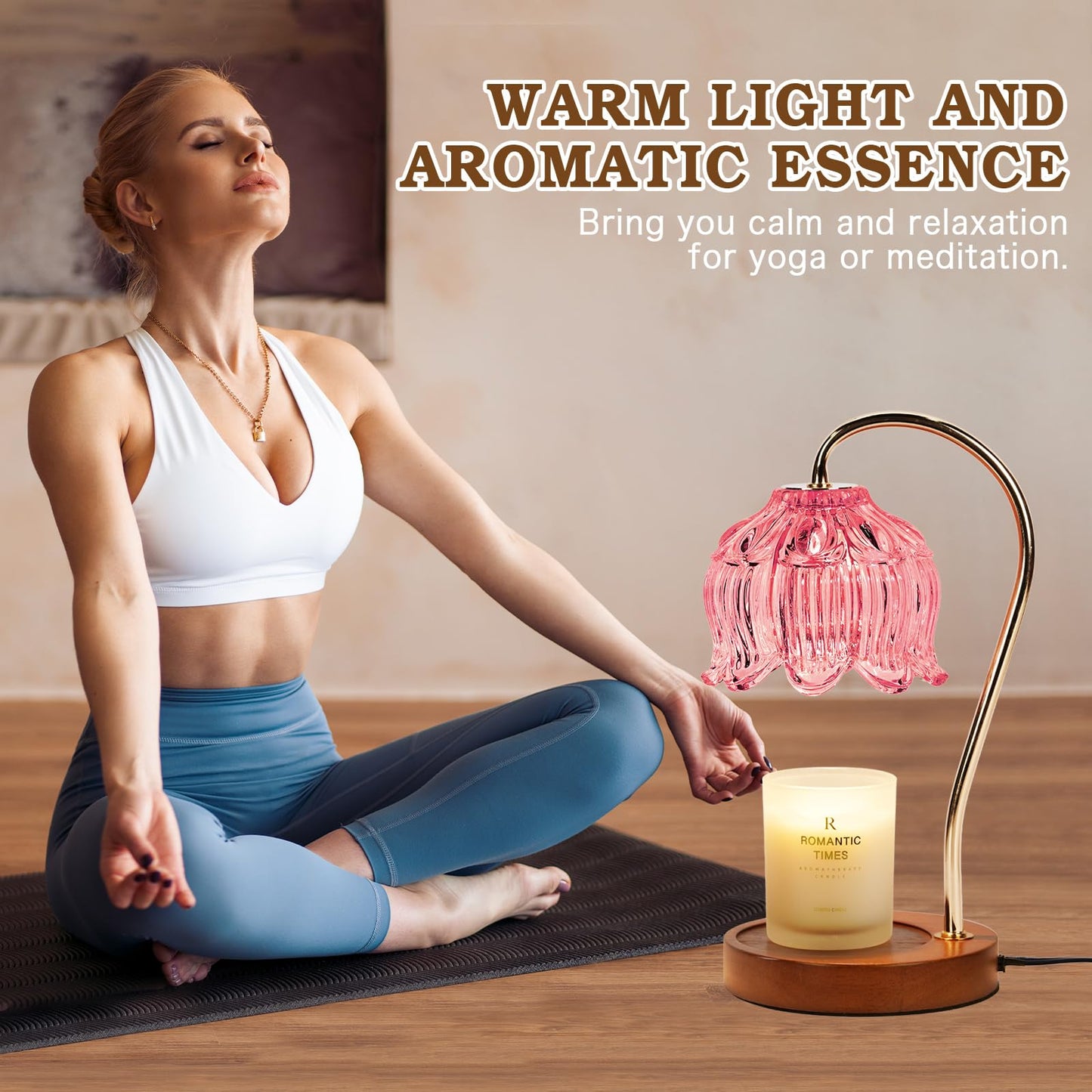 Flower Candle Warmer Lamp with Timer, Dimmable Candle Lamp Warmer, Christmas Birthday Gift for Women Mom, House Warming for New Home Decor, Lotus Wax Melt Warmer for Jar Candles