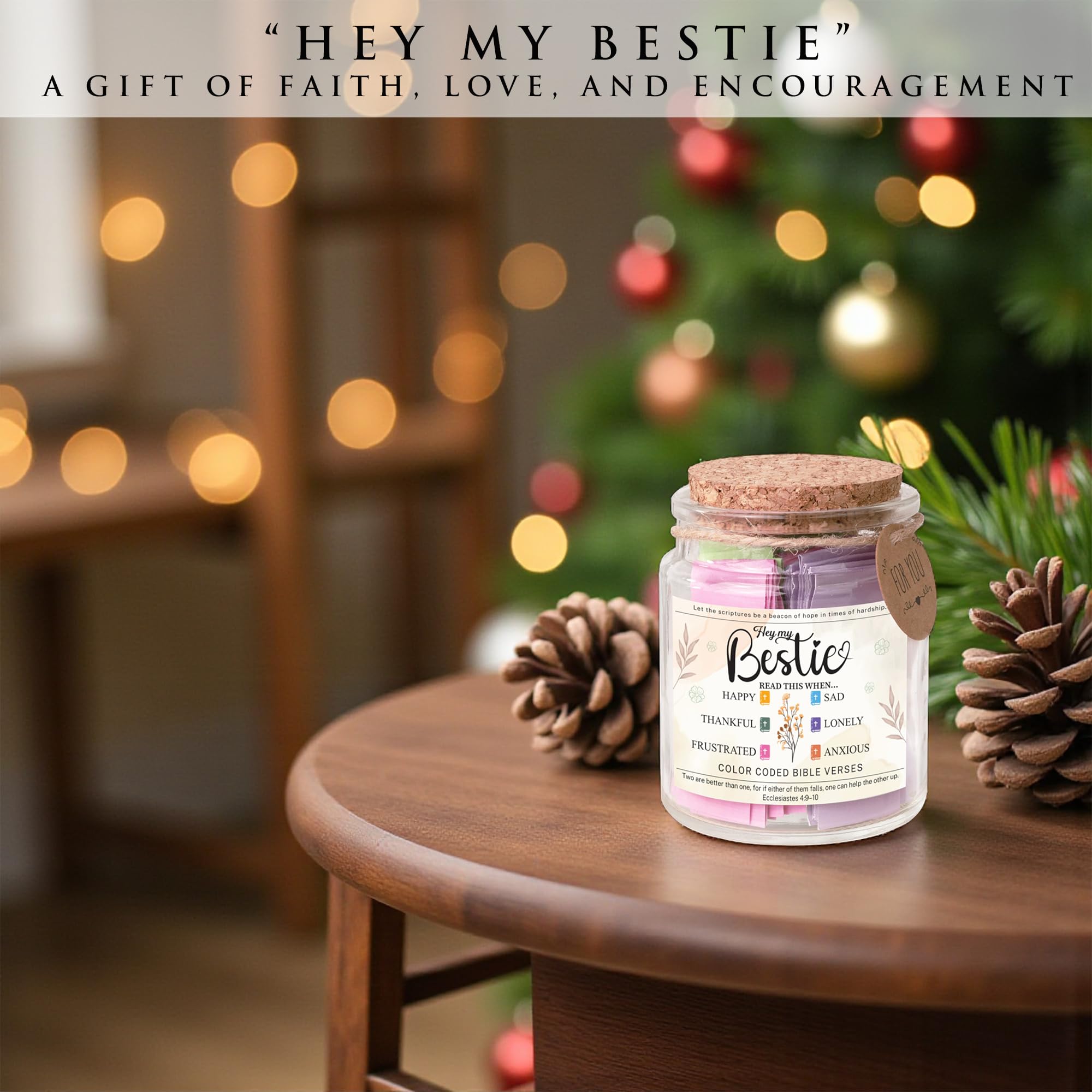 Read This When Bible Verses Jar for Daily Encouragement – Christian, Birthday & Christmas Gifts for Women; Great Gift for Mom, White Elephant Gift & Stocking Stuffer for Women