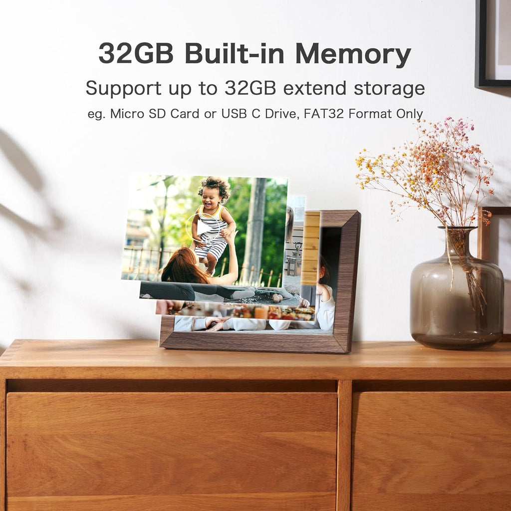 Digital Picture Frame, 10.1'' Frameo Digital Frame Wifi, 32GB Memory, 1280*800 HD Touch Screen Digital Photo Frame, Wall Mountable, Auto-Rotate, Share Instantly, Wedding, Birthday Gifts for Women, Mom