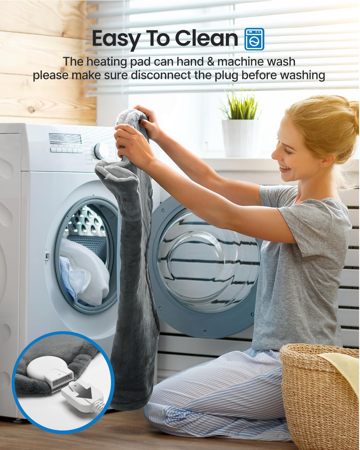 RENPHO Electric Heating Pad for Back, Birthday Christmas Gifts for Women Men Mom Dad Elderly, FSA Eligible Items Only List, Large Heat Pad for Neck Shoulders, 24"x33", ETL Certified, Gray