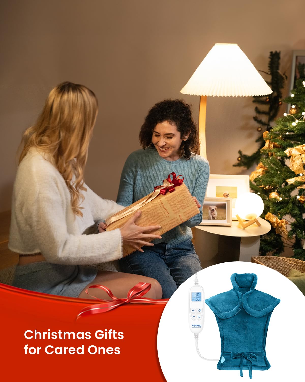 RENPHO Electric Heating Pad for Back, Birthday Christmas Gifts for Women Men Mom Dad Elderly, FSA Eligible Items Only List, Large Heat Pad for Neck Shoulders, 24"x33", ETL Certified, Gray