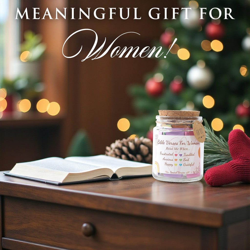 Read This When Bible Verses Jar for Daily Encouragement – Christian, Birthday & Christmas Gifts for Women; Great Gift for Mom, White Elephant Gift & Stocking Stuffer for Women