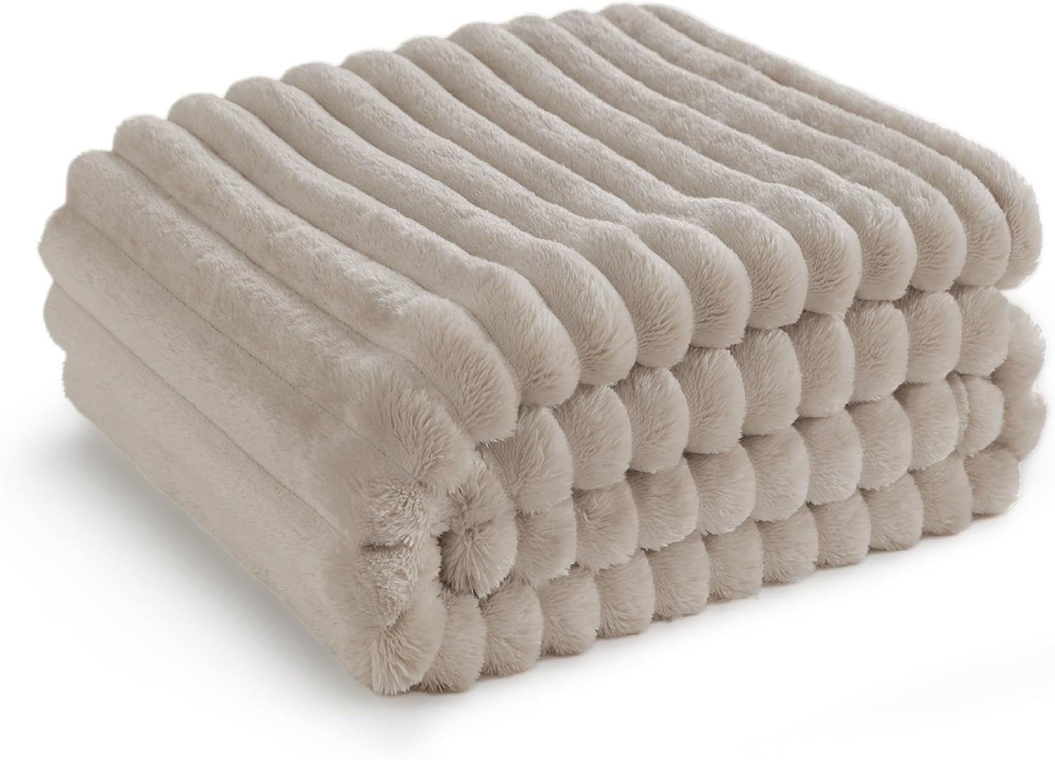 Bedsure GentleSoft White Throw Blanket for Couch - Cozy Blanket for Women, Cute Fleece Throw for Girls, Christmas Birthday Gifts for Women Men Teen, Room Home Boho Fall Decor, Off White, 50x60 Inches