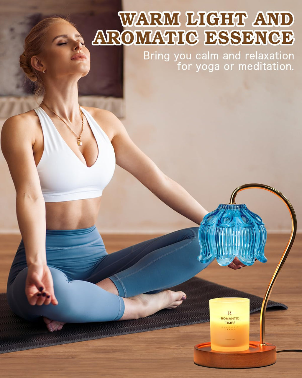 Flower Candle Warmer Lamp with Timer, Dimmable Candle Lamp Warmer, Christmas Birthday Gift for Women Mom, House Warming for New Home Decor, Lotus Wax Melt Warmer for Jar Candles