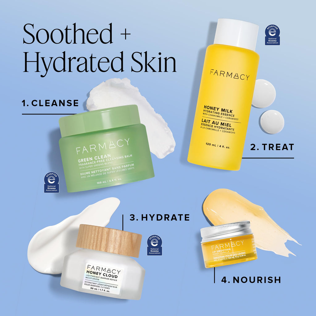 Farmacy Honey Cloud Lightweight Face Moisturizer - Hydrating Face Lotion Infused with Hyaluronic Acid, Peptides & Chamomile - Daily Facial Moisturizer for Oily, Sensitive, or Combination Skin (50ml)