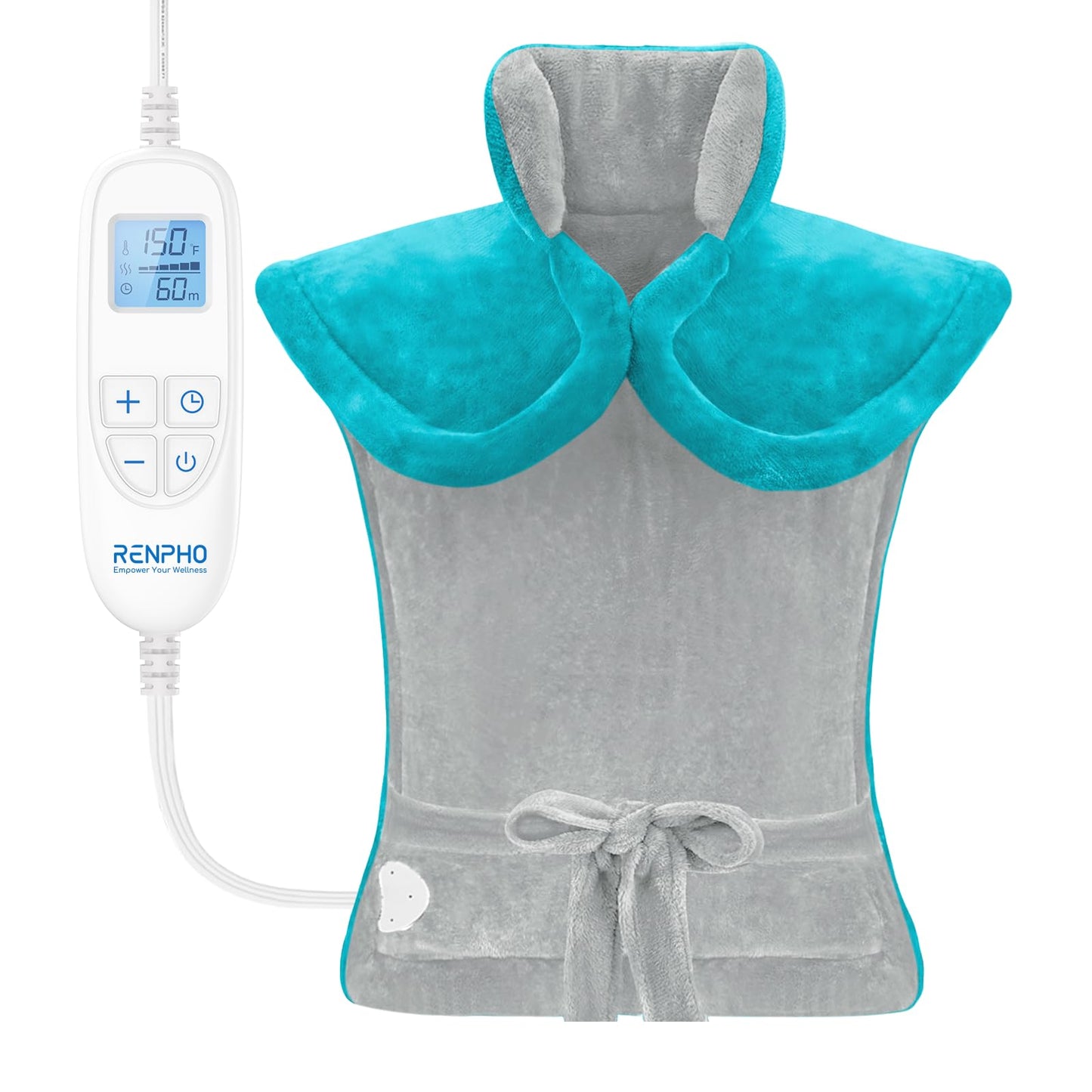 RENPHO Electric Heating Pad for Back, Birthday Christmas Gifts for Women Men Mom Dad Elderly, FSA Eligible Items Only List, Large Heat Pad for Neck Shoulders, 24"x33", ETL Certified, Gray