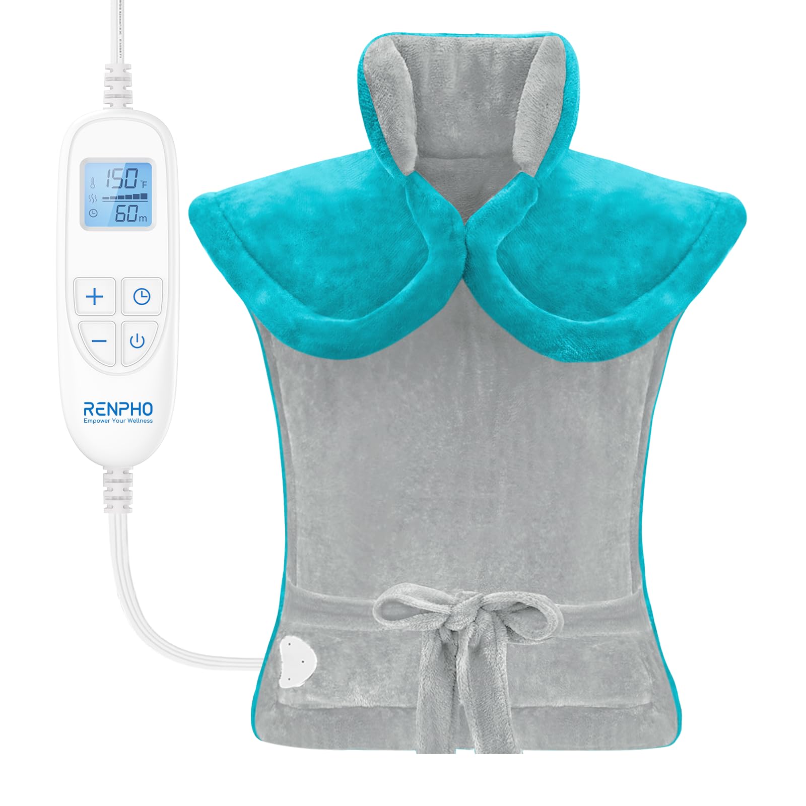 RENPHO Electric Heating Pad for Back, Birthday Christmas Gifts for Women Men Mom Dad Elderly, FSA Eligible Items Only List, Large Heat Pad for Neck Shoulders, 24"x33", ETL Certified, Gray