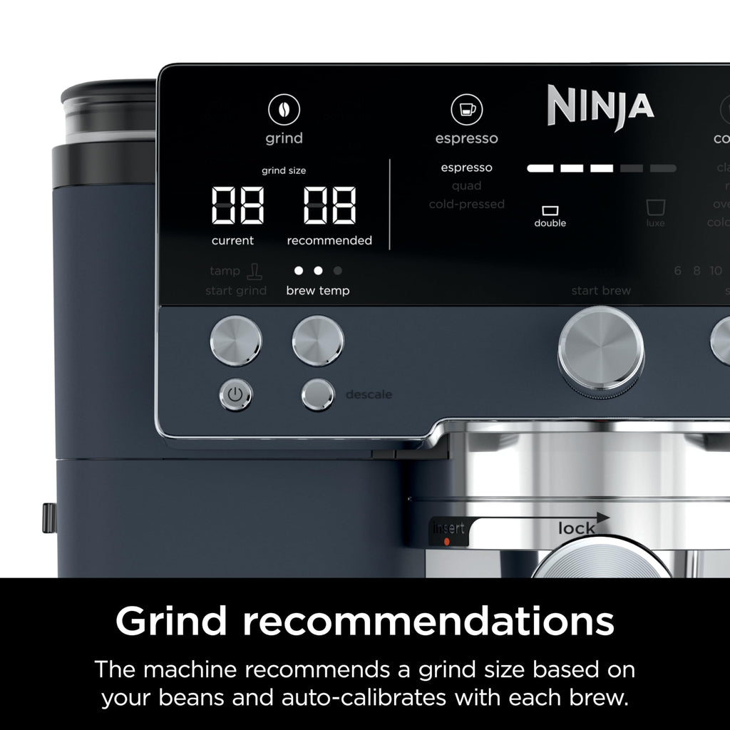 Ninja Luxe Café 3-in-1 Espresso, Drip Coffee and Cold Brew Machine | Intergrated Coffee Grinder, Milk Frother, Assisted Tamper & Built-In Espresso Accessory Storage | Stainless Steel | ES601