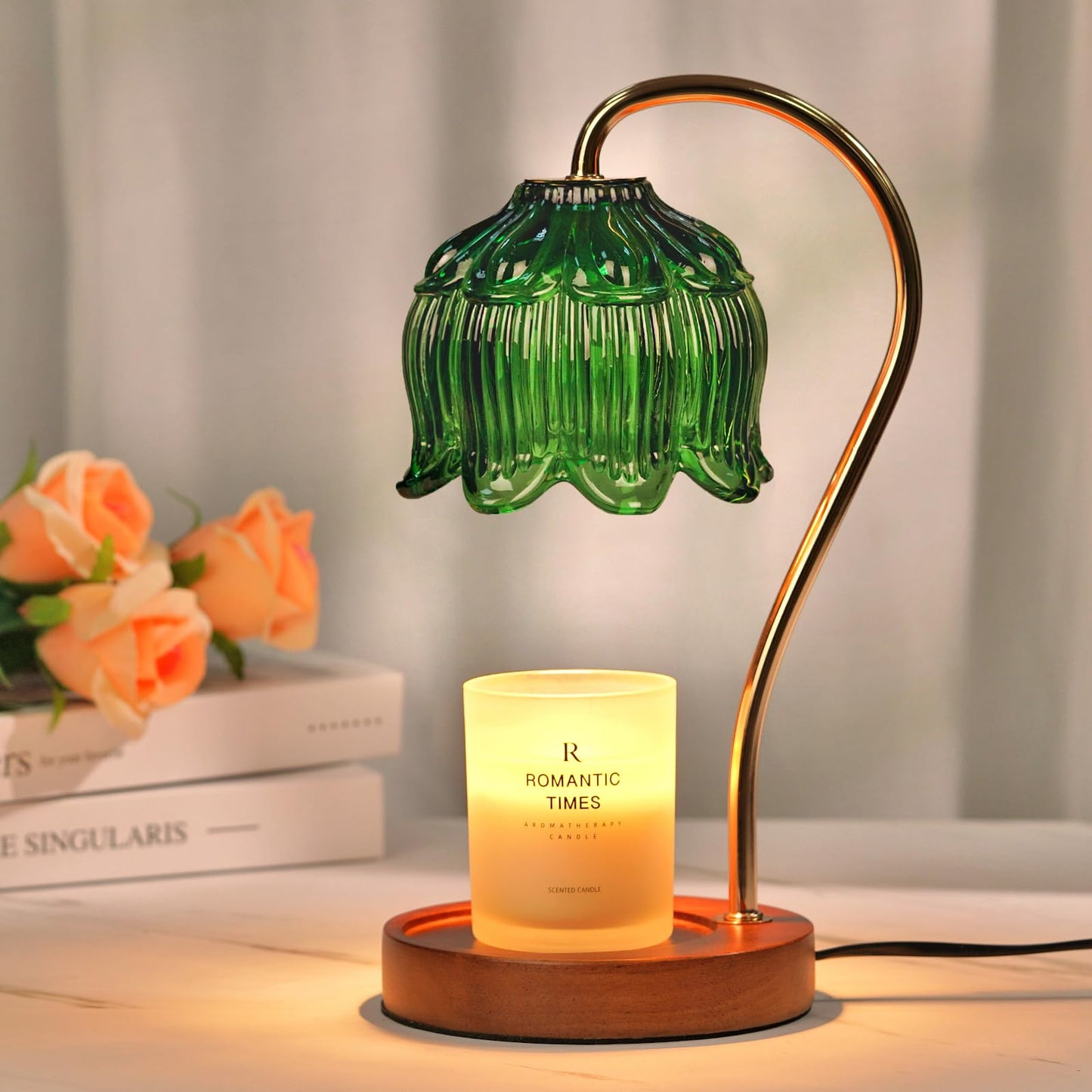 Flower Candle Warmer Lamp with Timer, Dimmable Candle Lamp Warmer, Christmas Birthday Gift for Women Mom, House Warming for New Home Decor, Lotus Wax Melt Warmer for Jar Candles