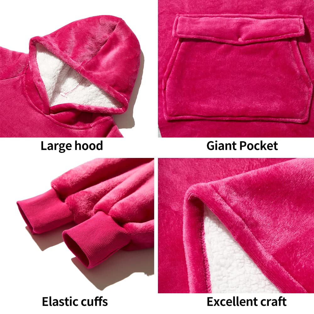 Krifey Wearable Blanket Hoodie, Oversized Sherpa Fleece Sweatshirt with Giant Pocket, Birthday Gifts for Women, Warm Christmas Gift for Mom, Wife, or Girlfriend