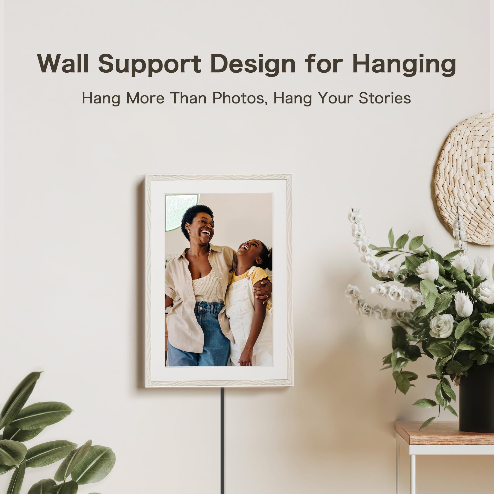 Digital Picture Frame, 10.1'' Frameo Digital Frame Wifi, 32GB Memory, 1280*800 HD Touch Screen Digital Photo Frame, Wall Mountable, Auto-Rotate, Share Instantly, Wedding, Birthday Gifts for Women, Mom