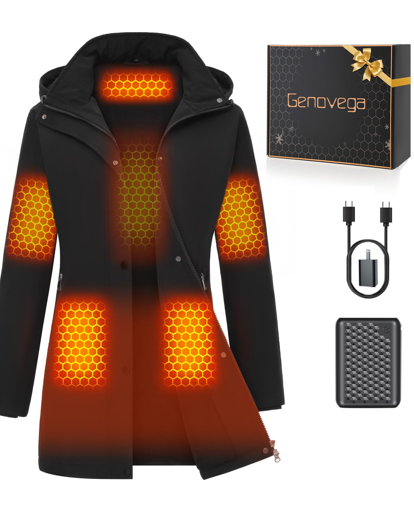 Graphene Women Heated Jacket 12V Fast Charge 18400mAh Large Capacity