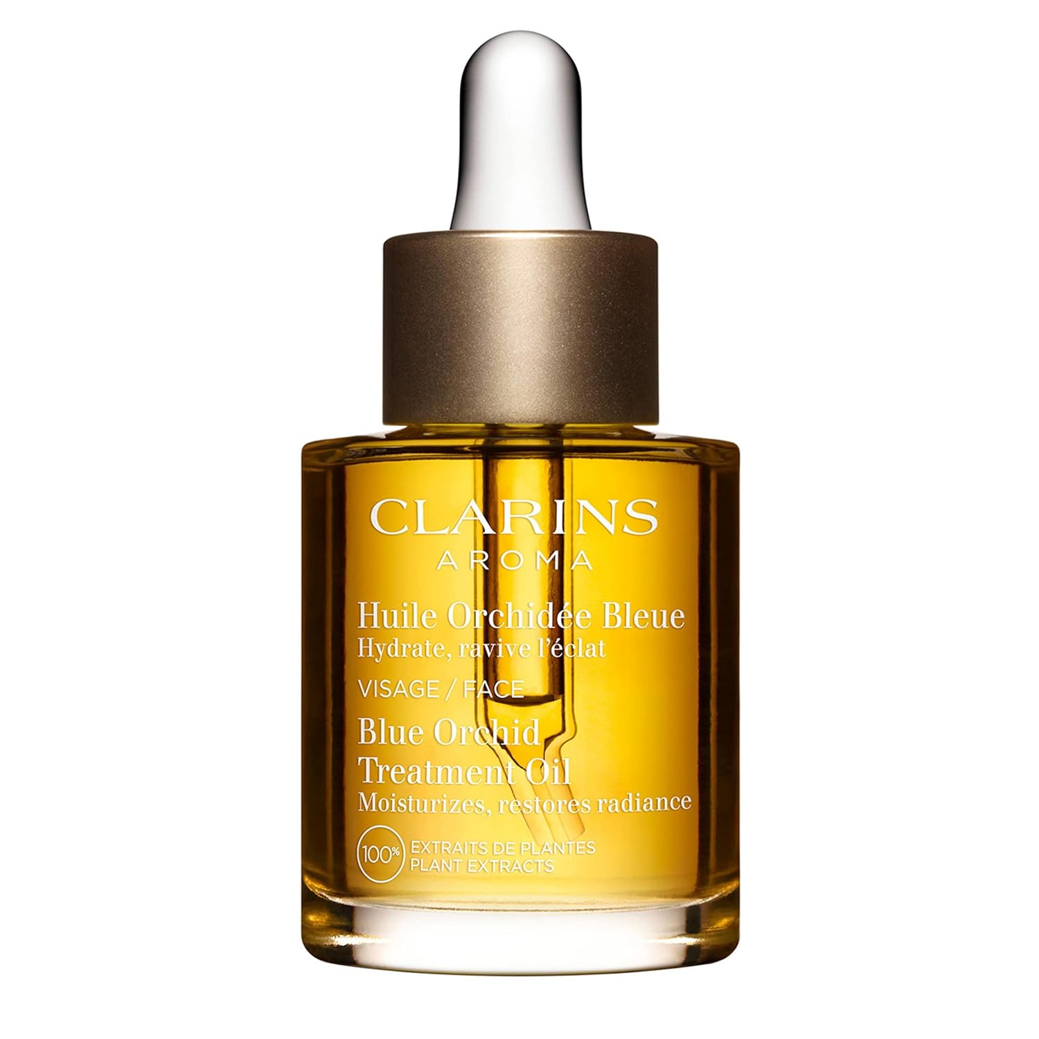 Clarins Blue Orchid Face Oil Treatment | Skin is Immediately Hydrated*, Revitalized and Toned | Restores Radiance | Visibly Minimizes Fine Lines | 100% Natural Plant Extracts | Dry Skin Type