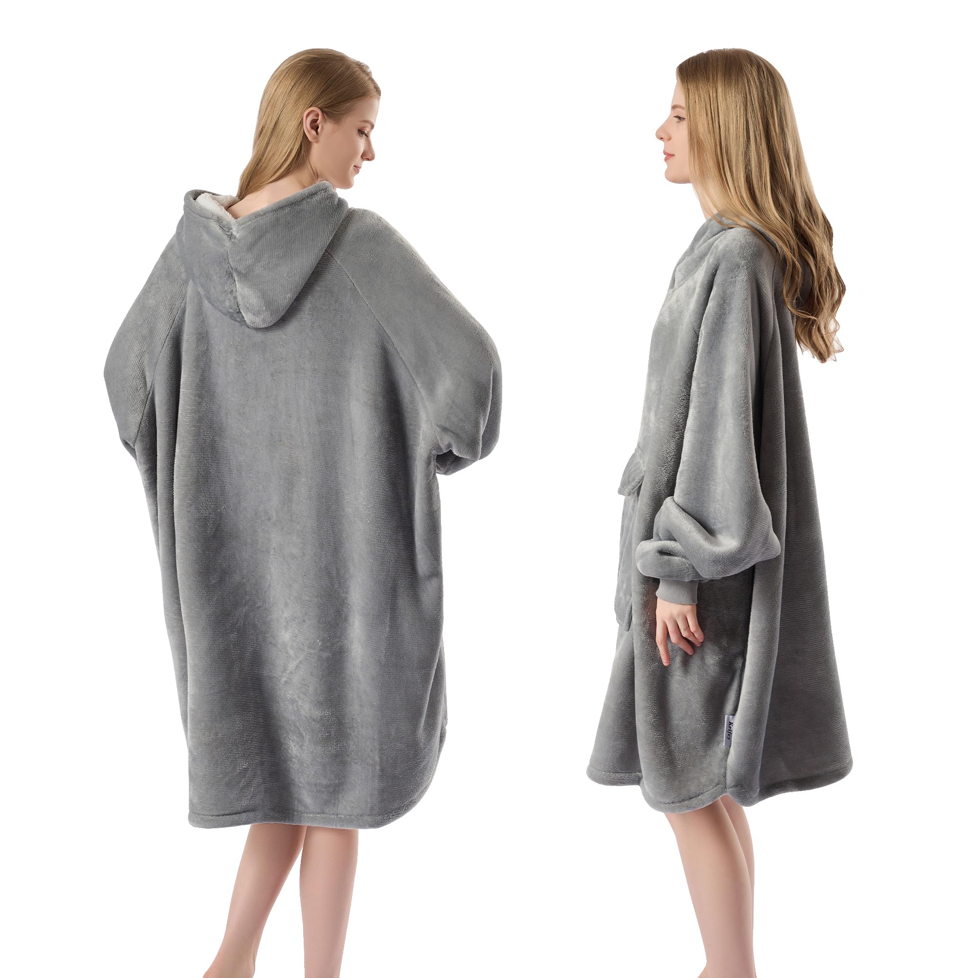 Krifey Wearable Blanket Hoodie, Oversized Sherpa Fleece Sweatshirt with Giant Pocket, Birthday Gifts for Women, Warm Christmas Gift for Mom, Wife, or Girlfriend