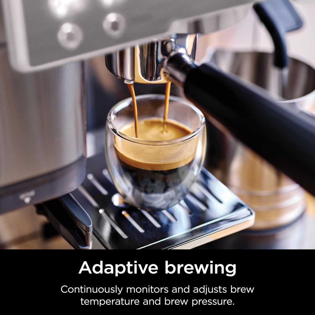 Ninja Luxe Café 3-in-1 Espresso, Drip Coffee and Cold Brew Machine | Intergrated Coffee Grinder, Milk Frother, Assisted Tamper & Built-In Espresso Accessory Storage | Stainless Steel | ES601