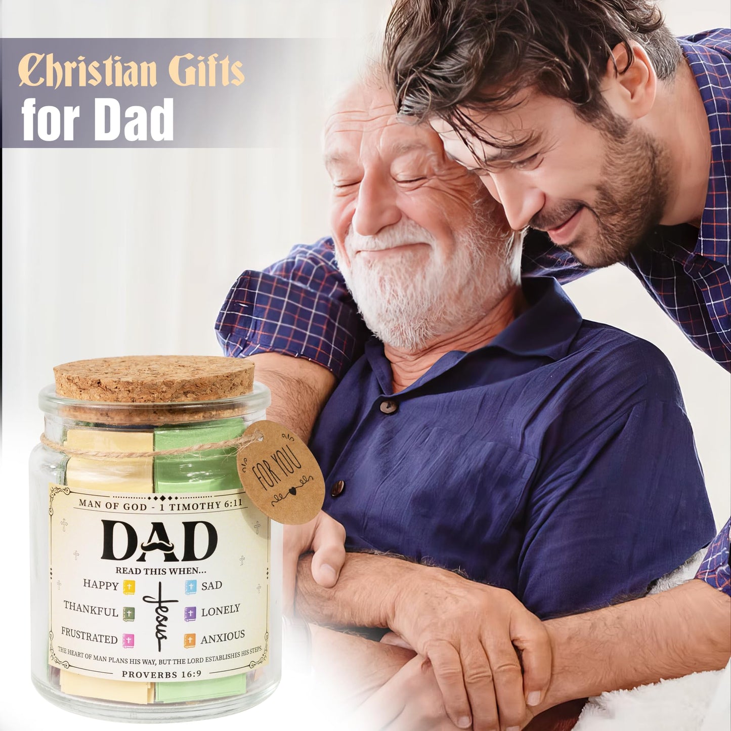 Read This When Bible Verses Jar for Daily Encouragement – Christian, Birthday & Christmas Gifts for Women; Great Gift for Mom, White Elephant Gift & Stocking Stuffer for Women