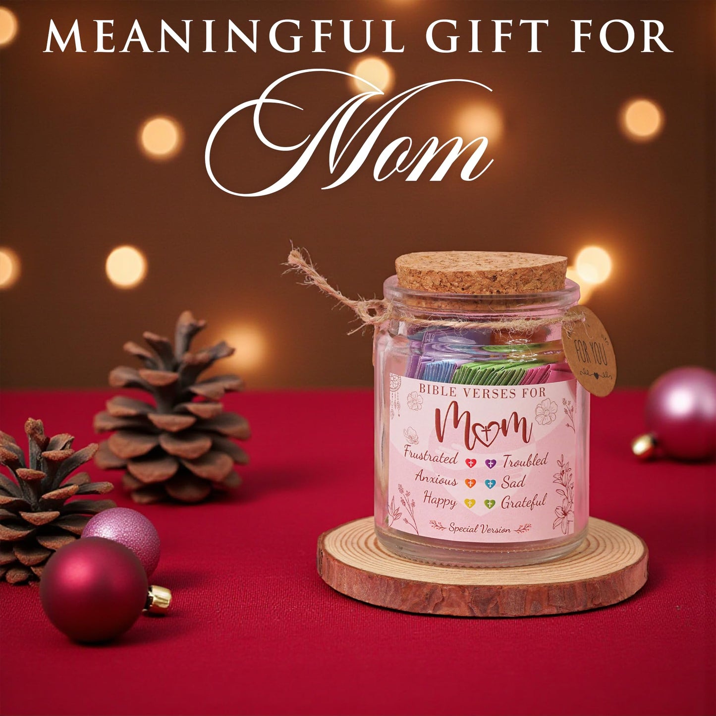 Read This When Bible Verses Jar for Daily Encouragement – Christian, Birthday & Christmas Gifts for Women; Great Gift for Mom, White Elephant Gift & Stocking Stuffer for Women