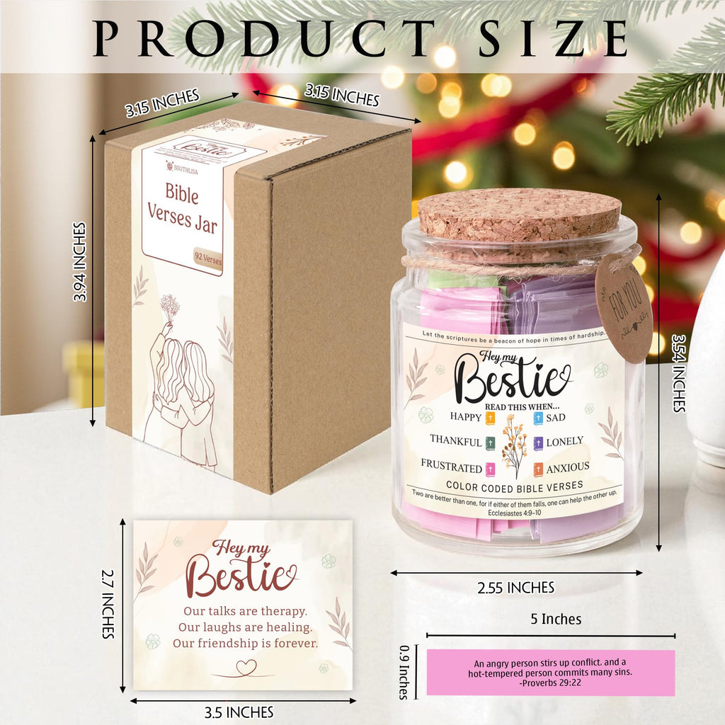 Read This When Bible Verses Jar for Daily Encouragement – Christian, Birthday & Christmas Gifts for Women; Great Gift for Mom, White Elephant Gift & Stocking Stuffer for Women