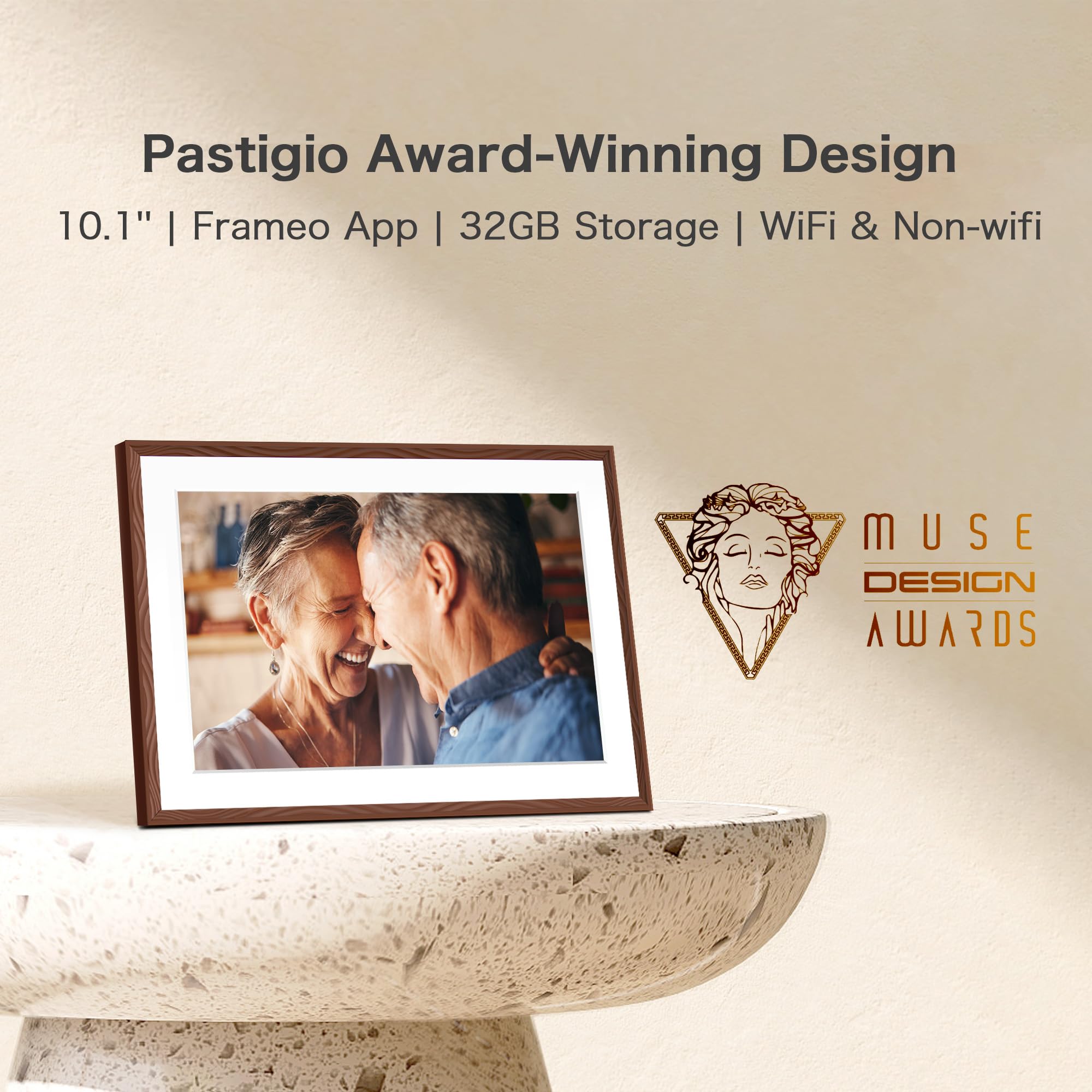 Digital Picture Frame, 10.1'' Frameo Digital Frame Wifi, 32GB Memory, 1280*800 HD Touch Screen Digital Photo Frame, Wall Mountable, Auto-Rotate, Share Instantly, Wedding, Birthday Gifts for Women, Mom