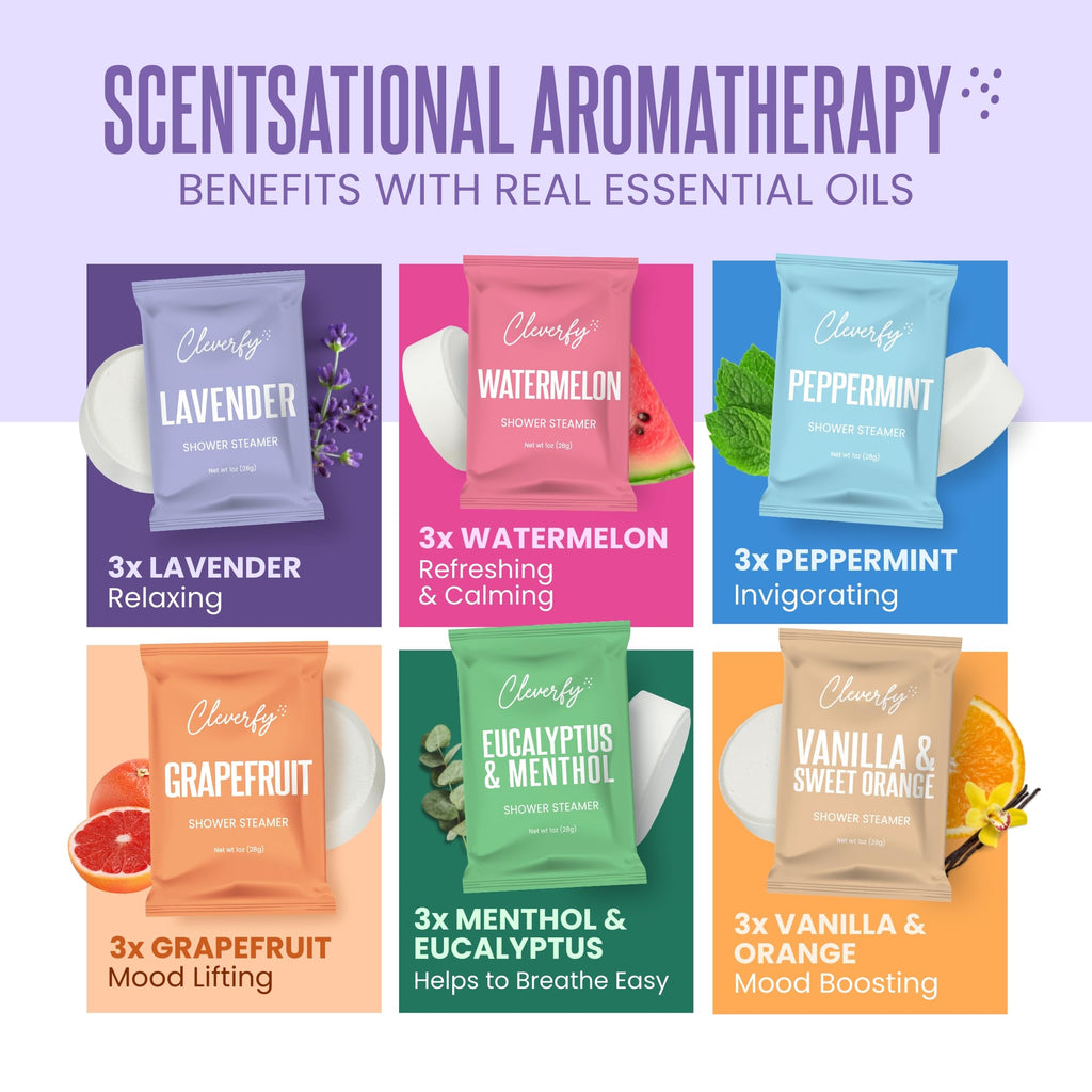 Cleverfy Shower Steamers Aromatherapy – Stocking Stuffers for Teen Girls, Women and Wife – Christmas Gifts for Teens and Women – White Elephant Gifts for Adults – 6 Tablets