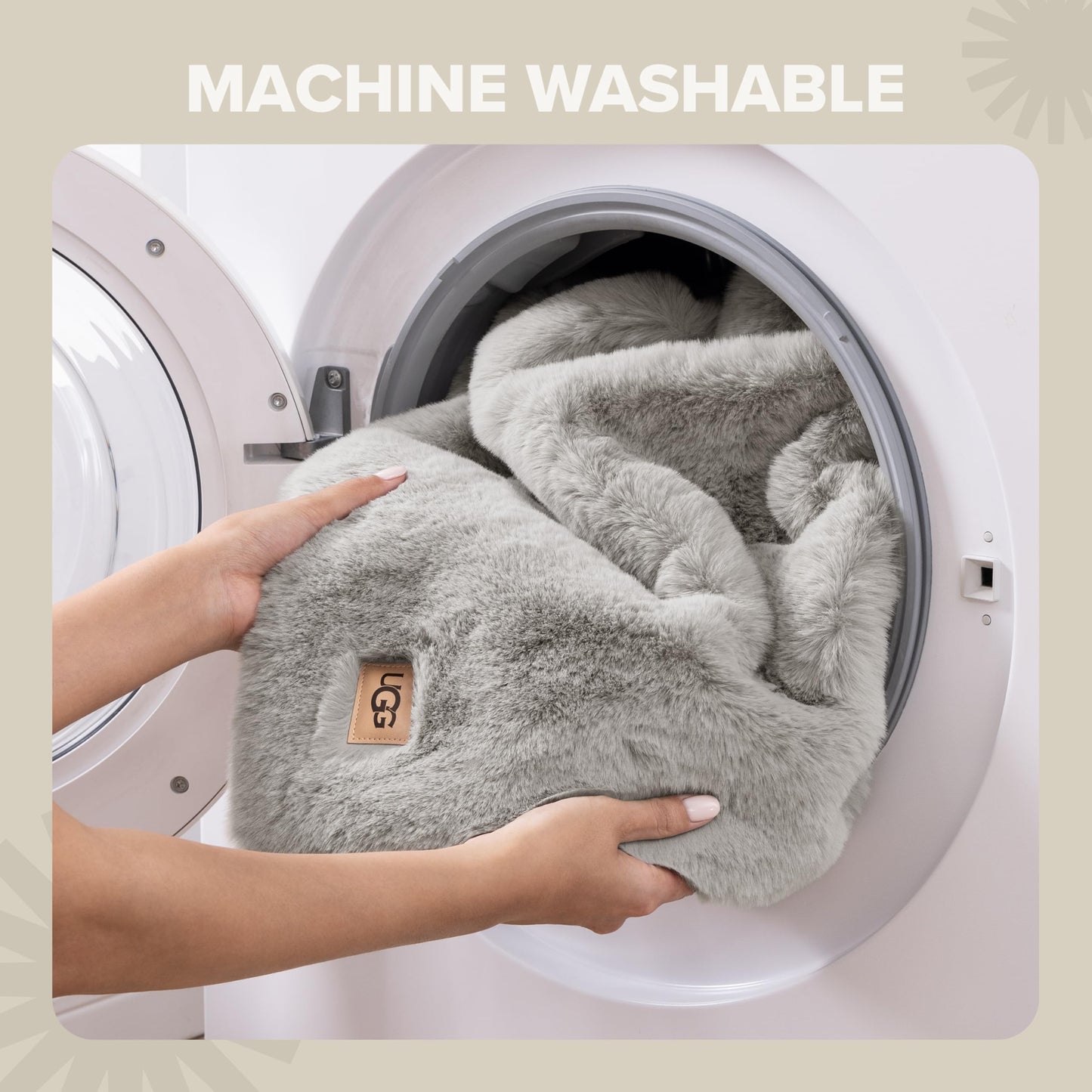 UGG Plush Faux Fur Throw Blanket Reversible Medium Weight Luxury Soft Throw Blankets for Bed or Chair, Hypoallergenic, Machine Washable, Home Decor, 50-inch x 70-inch, Charcoal Dark Grey (Euphoria)