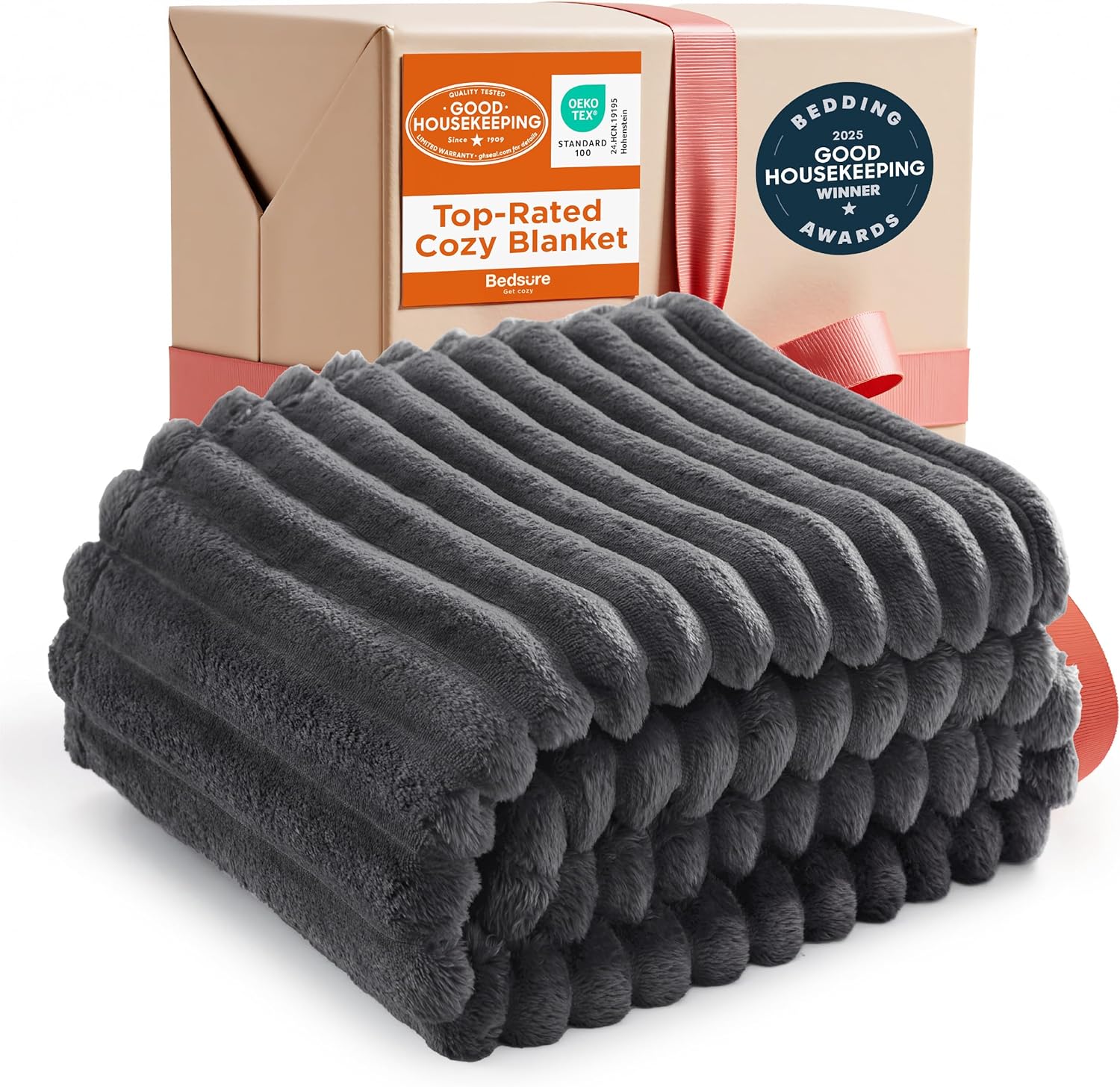 Bedsure GentleSoft White Throw Blanket for Couch - Cozy Blanket for Women, Cute Fleece Throw for Girls, Christmas Birthday Gifts for Women Men Teen, Room Home Boho Fall Decor, Off White, 50x60 Inches