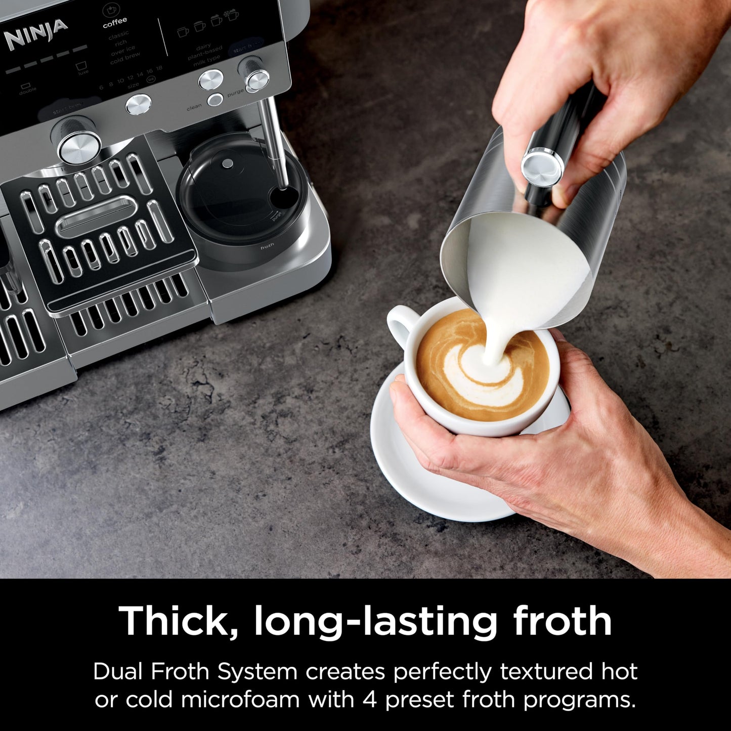 Ninja Luxe Café 3-in-1 Espresso, Drip Coffee and Cold Brew Machine | Intergrated Coffee Grinder, Milk Frother, Assisted Tamper & Built-In Espresso Accessory Storage | Stainless Steel | ES601