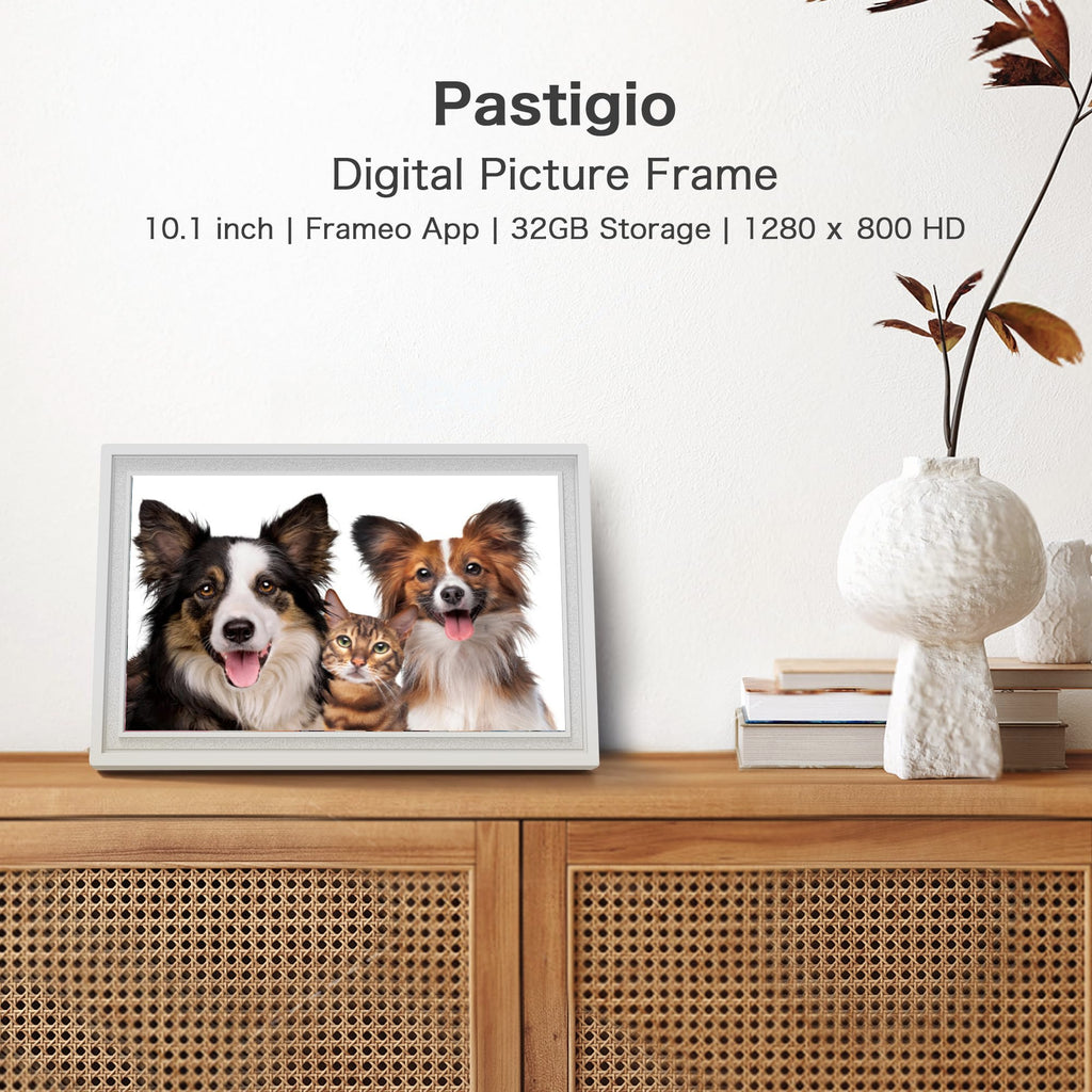 Digital Picture Frame, 10.1'' Frameo Digital Frame Wifi, 32GB Memory, 1280*800 HD Touch Screen Digital Photo Frame, Wall Mountable, Auto-Rotate, Share Instantly, Wedding, Birthday Gifts for Women, Mom